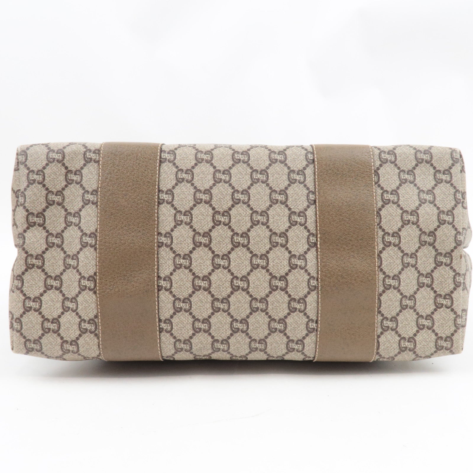 GUCCI Sherry Old GUCCI Tote Bag GG Plus Leather Beige Brown