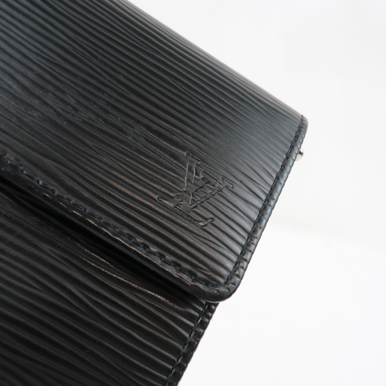 Louis Vuitton Epi Portefeuille Sarah Old Model Long Wallet Noir Silver HDW N63742 CA0066