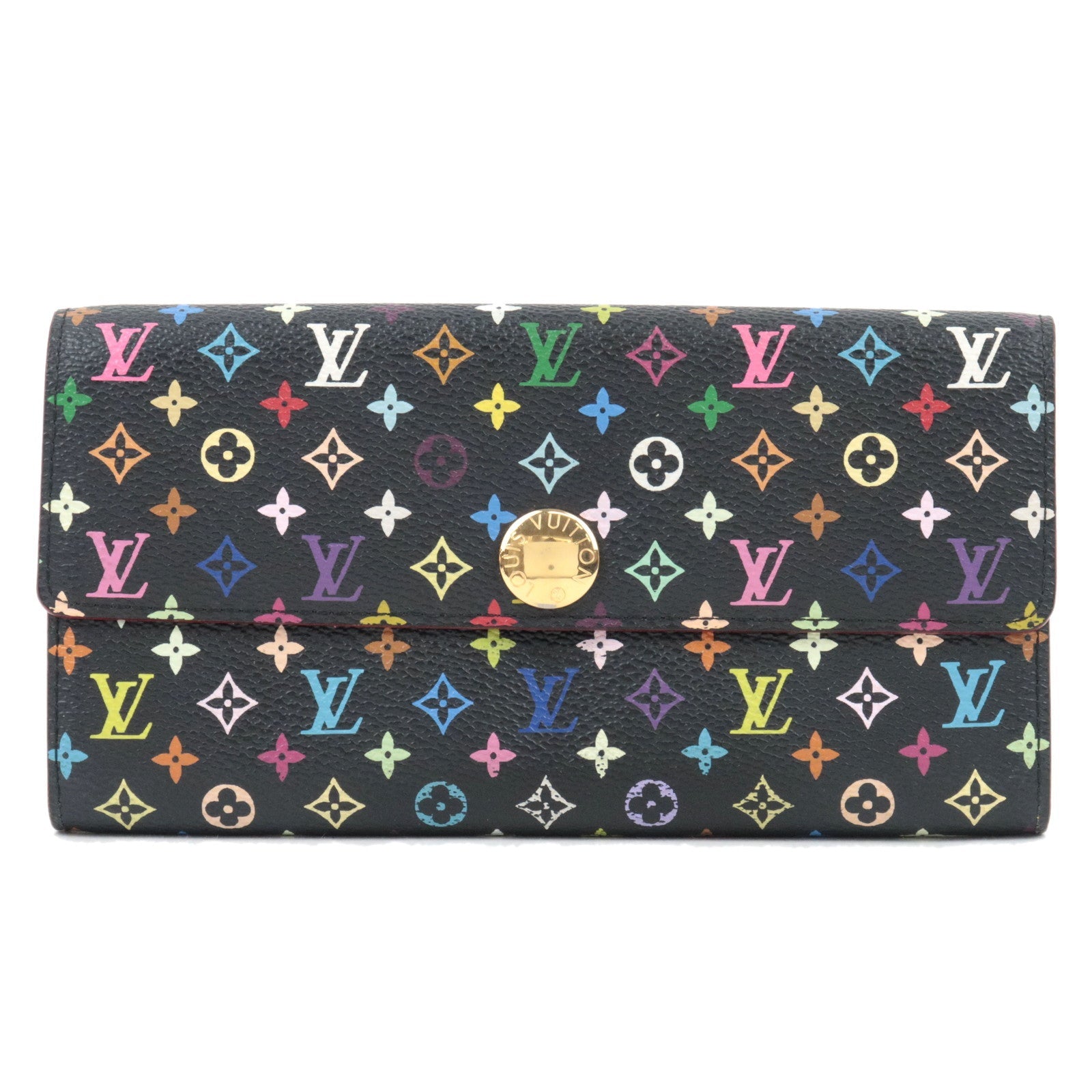 Louis Vuitton Monogram Multicolor Portefeuille Sarah Long Wallet Noir M93533 TH005677619