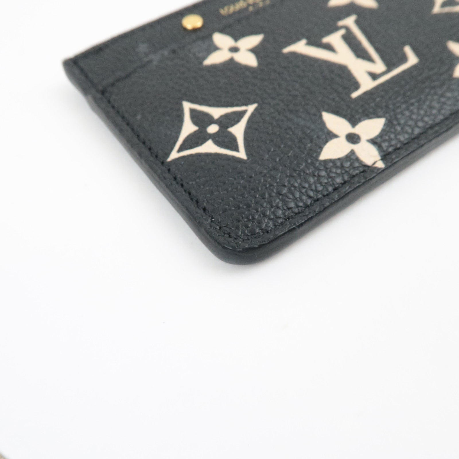 Louis Vuitton Bicolor Monogram Empreinte Porte Carte Simple Card Case Noir M81022 RFID