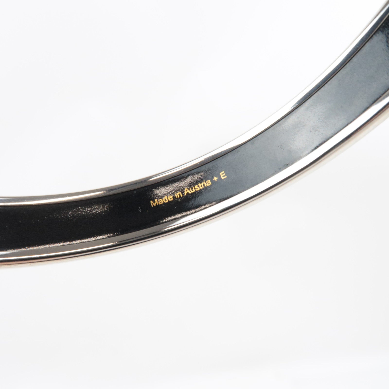 HERMES Email PM Caleche Bangle Bracelet Metal Black *Box