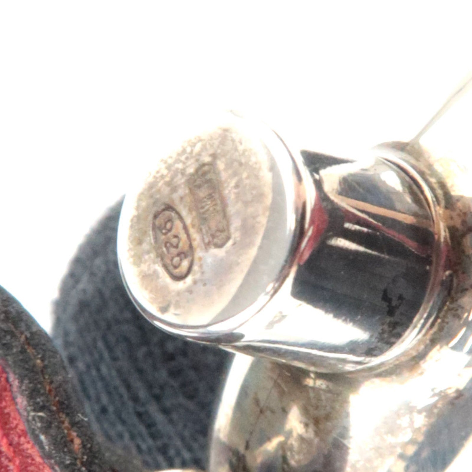 HERMES Perfume Bottle Necklace SV925 Leather Silver Bordeaux *Dust bag