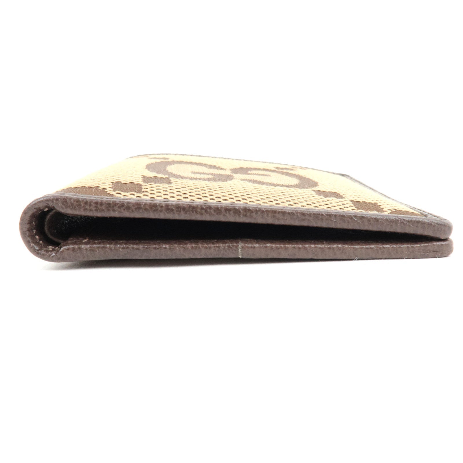 GUCCI Jumbo GG Bi-Fold Wallet Canvas Leather Beige Brown *Box, Dust bag