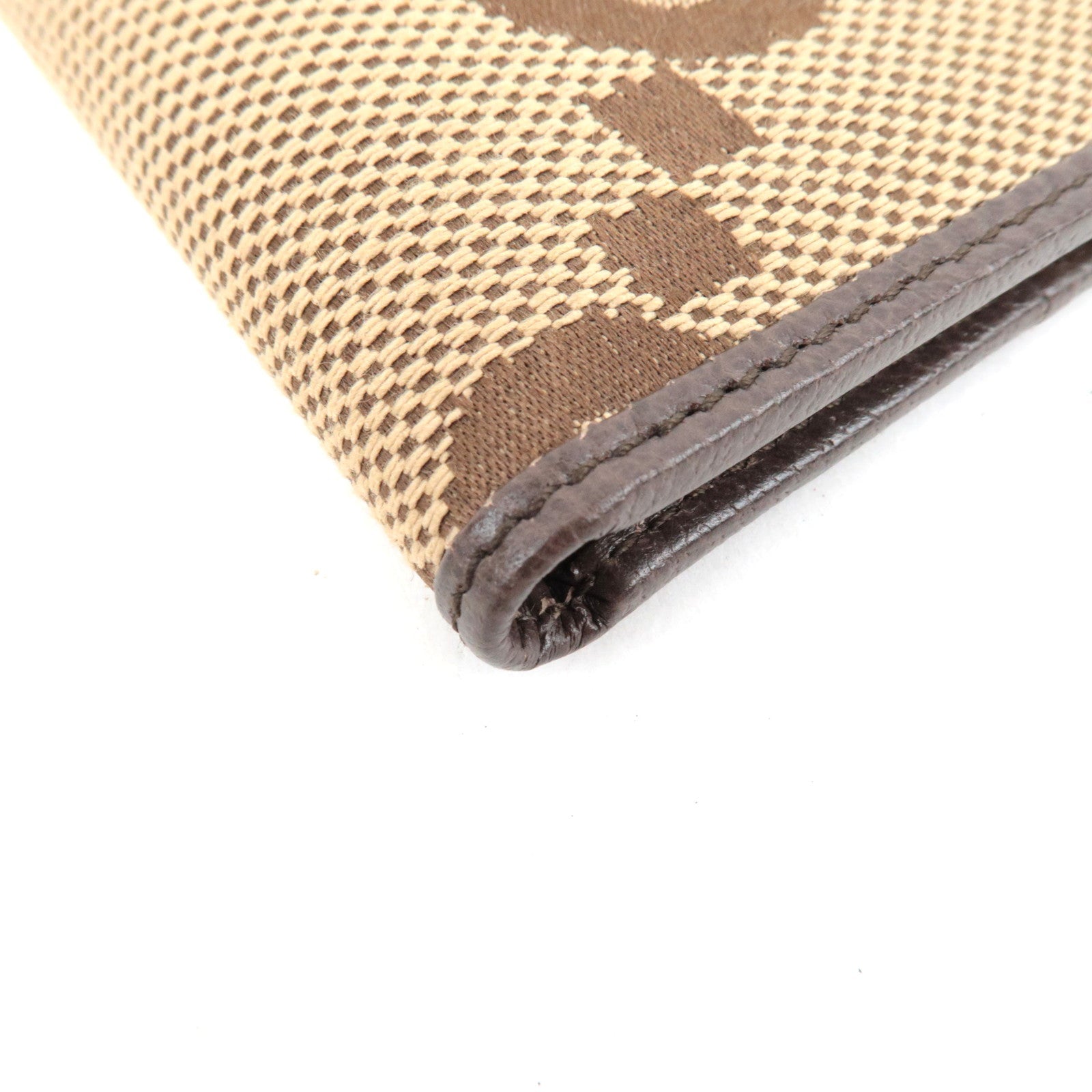 GUCCI Jumbo GG Bi-Fold Wallet Canvas Leather Beige Brown *Box, Dust bag