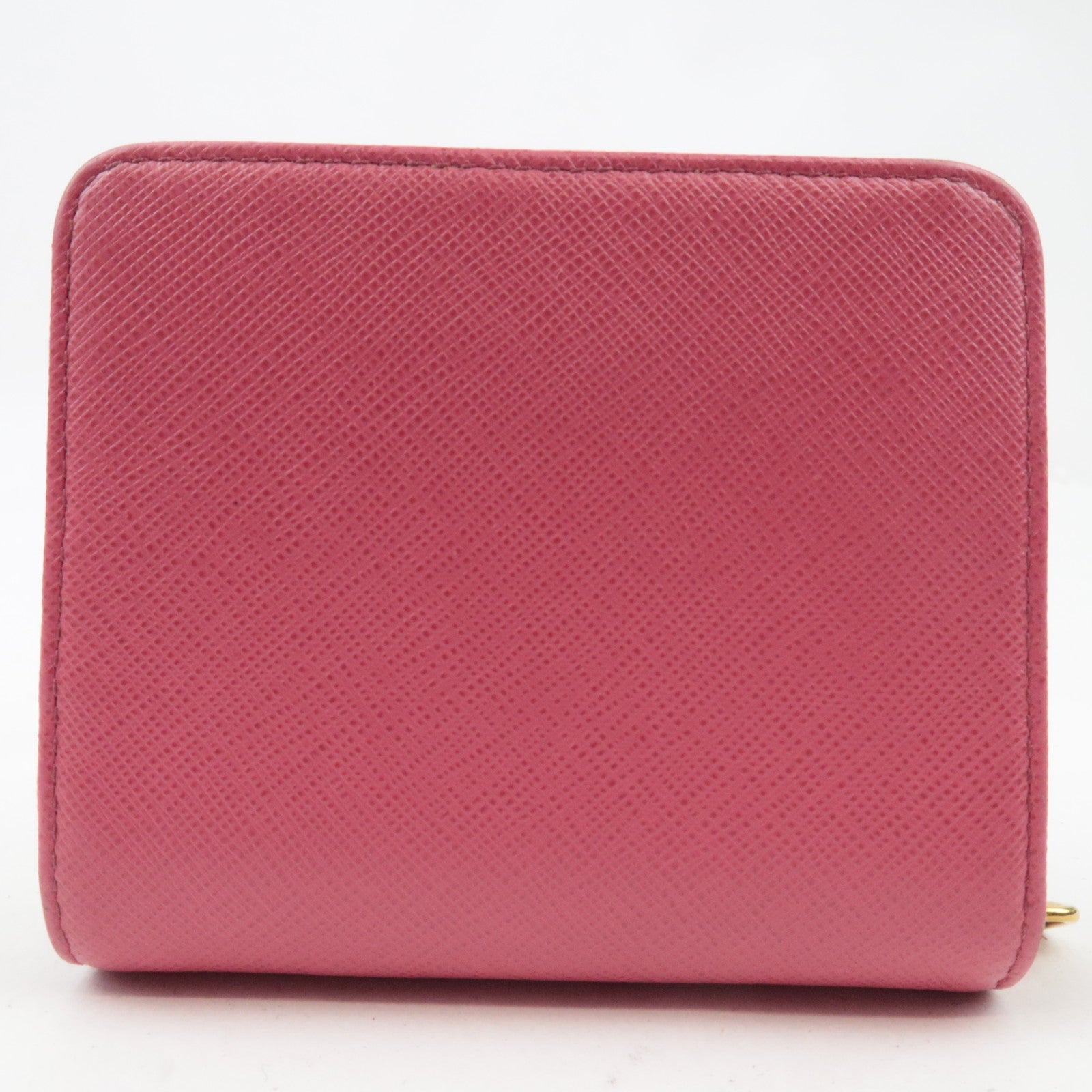 PRADA Round Zipper Wallet Leather Pink 1ML036 *Box, G card