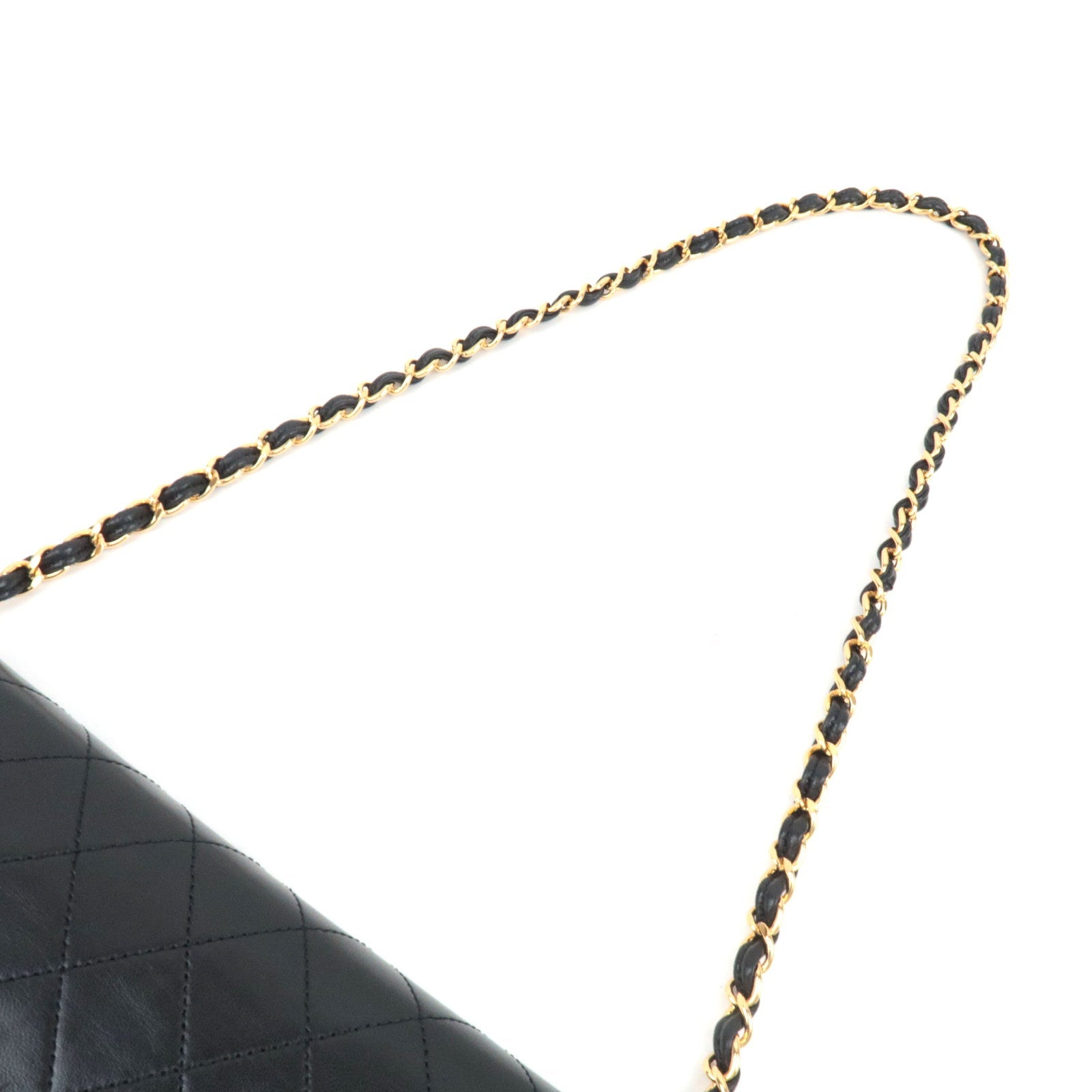 CHANEL Matelasse 23 Full Flap Chain Shoulder Bag Lambskin Black Gold HDW 5156731 *Box, Dust bag, G card