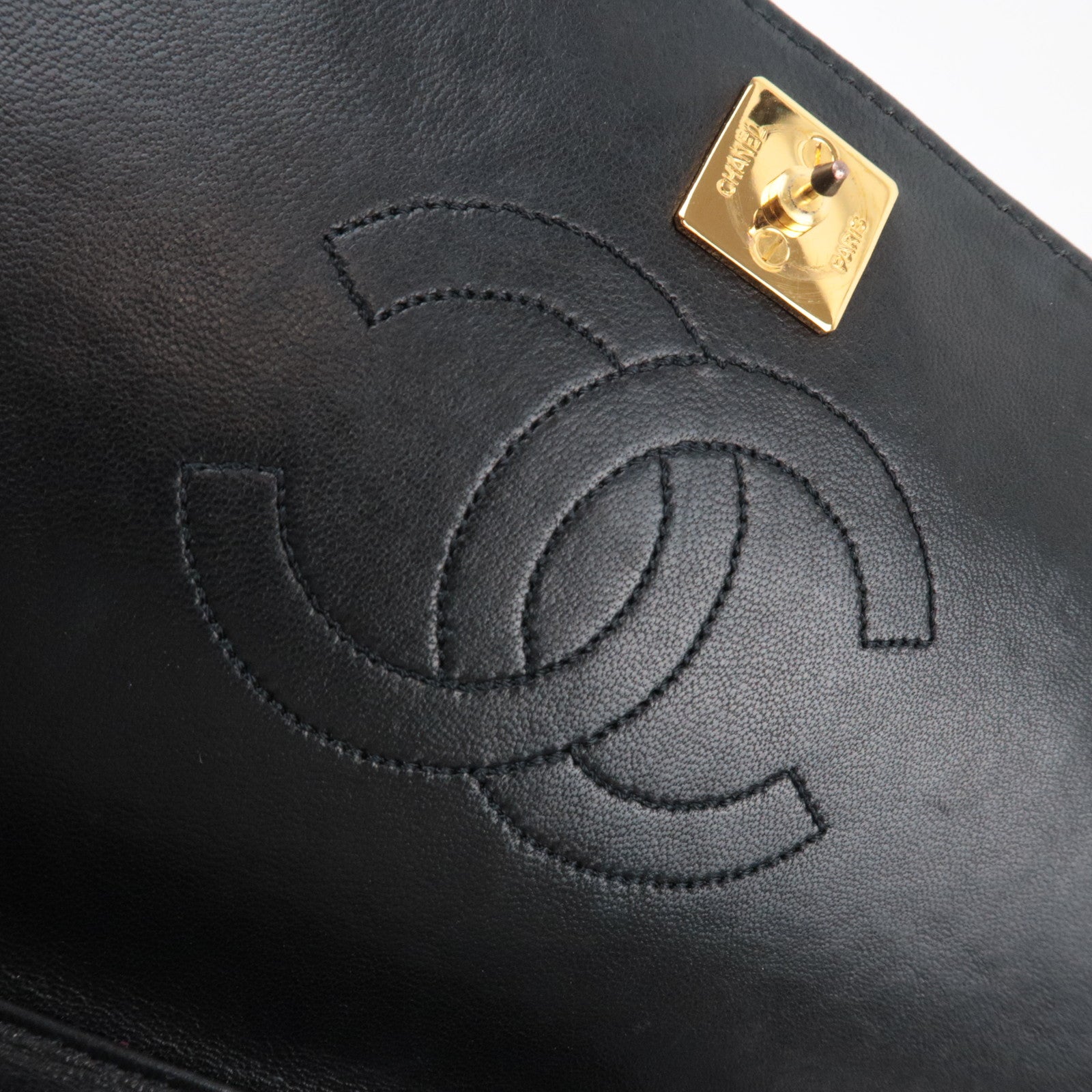 CHANEL Matelasse 23 Full Flap Chain Shoulder Bag Lambskin Black Gold HDW 5156731 *Box, Dust bag, G card