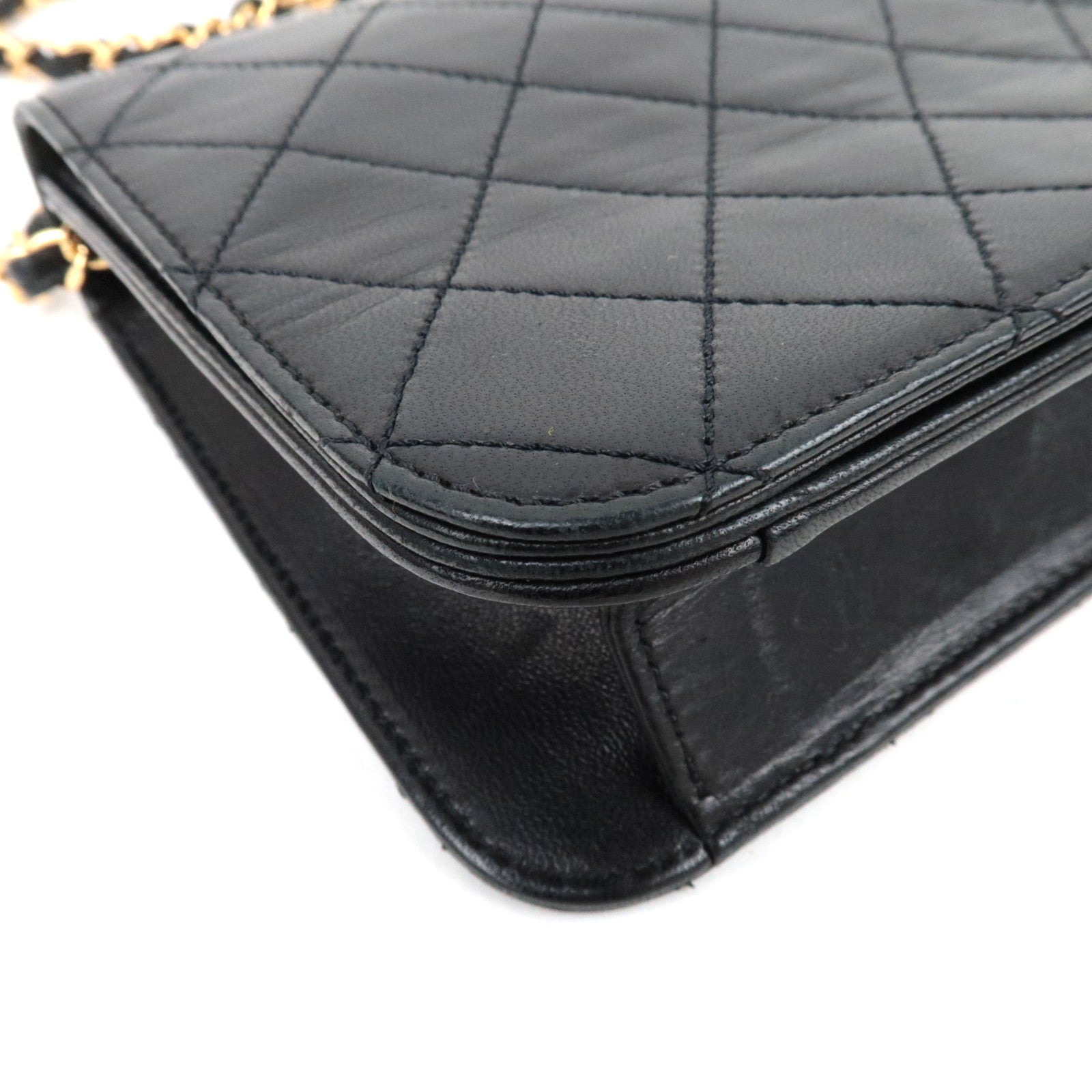 CHANEL Matelasse 23 Full Flap Chain Shoulder Bag Lambskin Black Gold HDW 5156731 *Box, Dust bag, G card