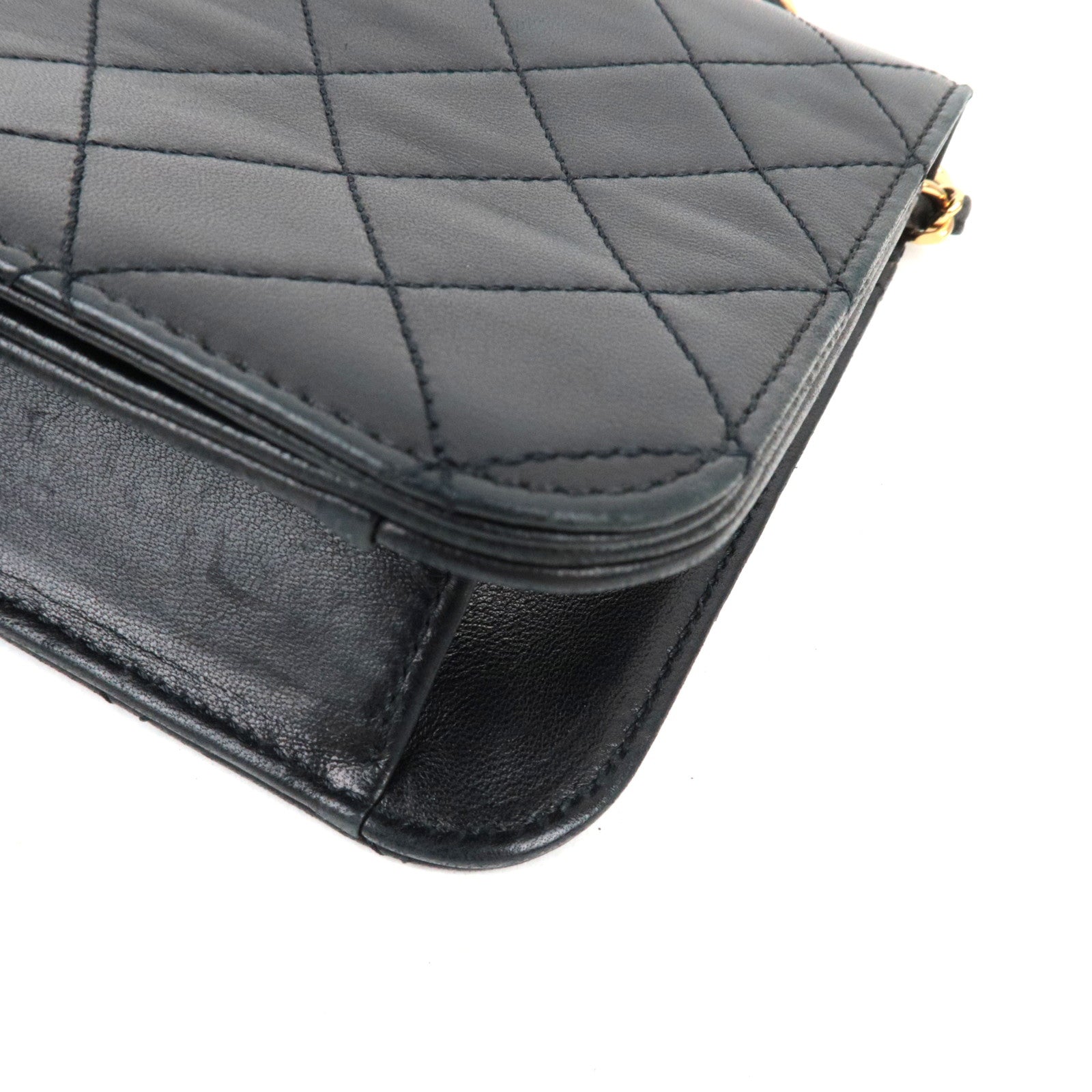 CHANEL Matelasse 23 Full Flap Chain Shoulder Bag Lambskin Black Gold HDW 5156731 *Box, Dust bag, G card