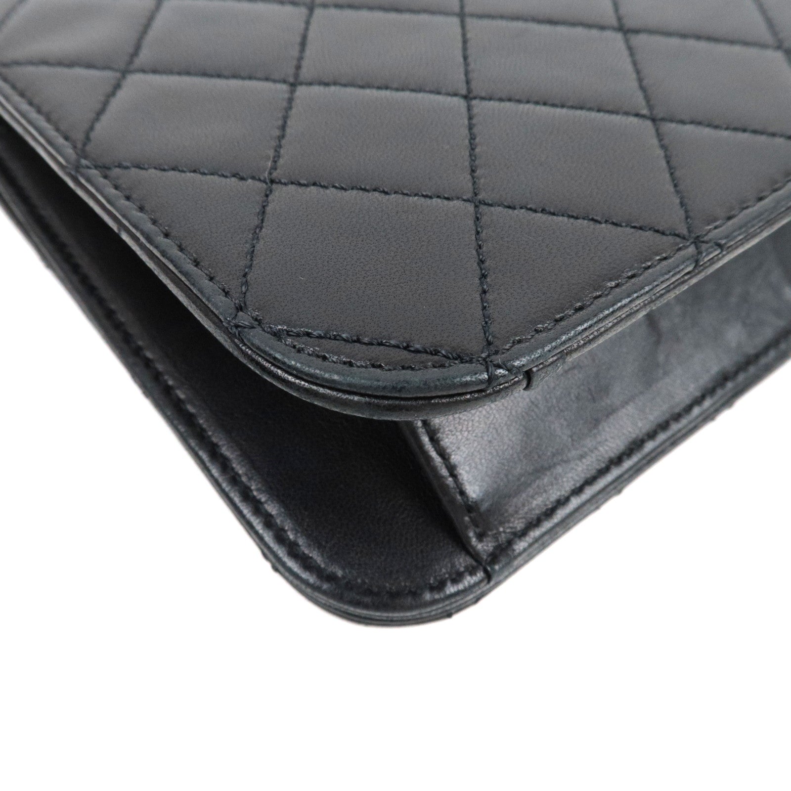 CHANEL Matelasse 23 Full Flap Chain Shoulder Bag Lambskin Black Gold HDW 5156731 *Box, Dust bag, G card