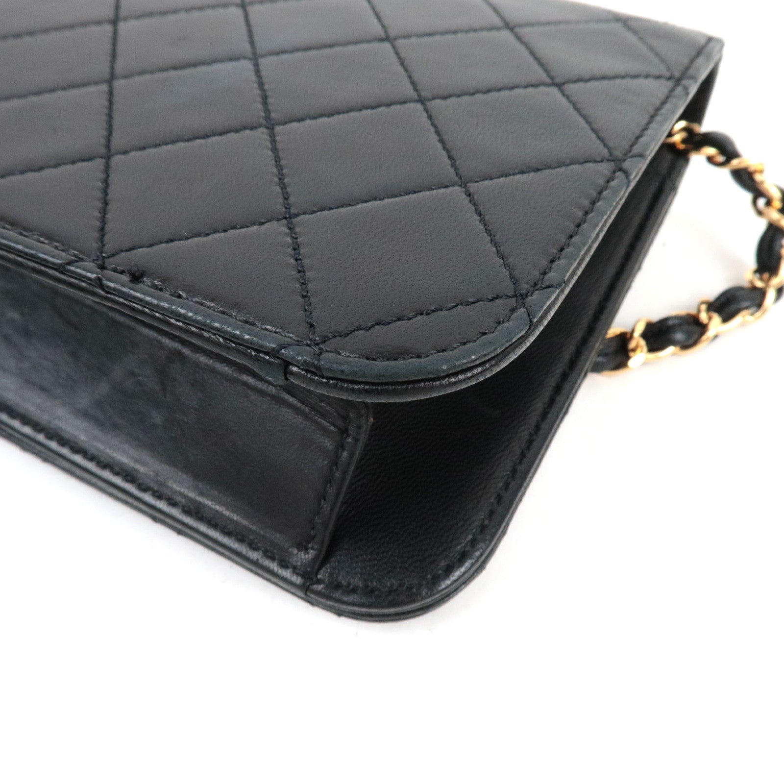 CHANEL Matelasse 23 Full Flap Chain Shoulder Bag Lambskin Black Gold HDW 5156731 *Box, Dust bag, G card