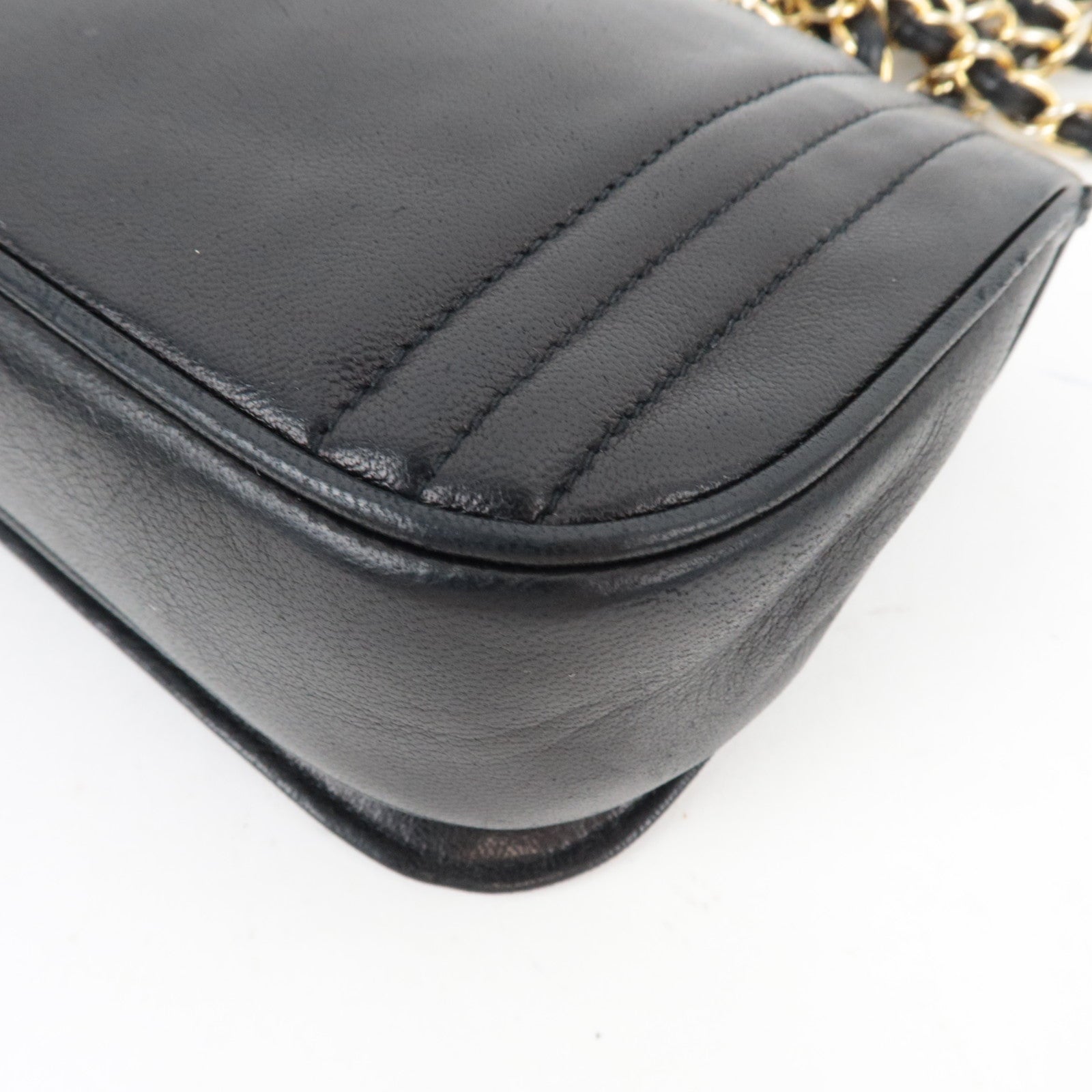 CHANEL Coco Mark Mini Chain Shoulder Bag Lambskin Black Gold HDW 0868360 *Box, Dust bag, G card