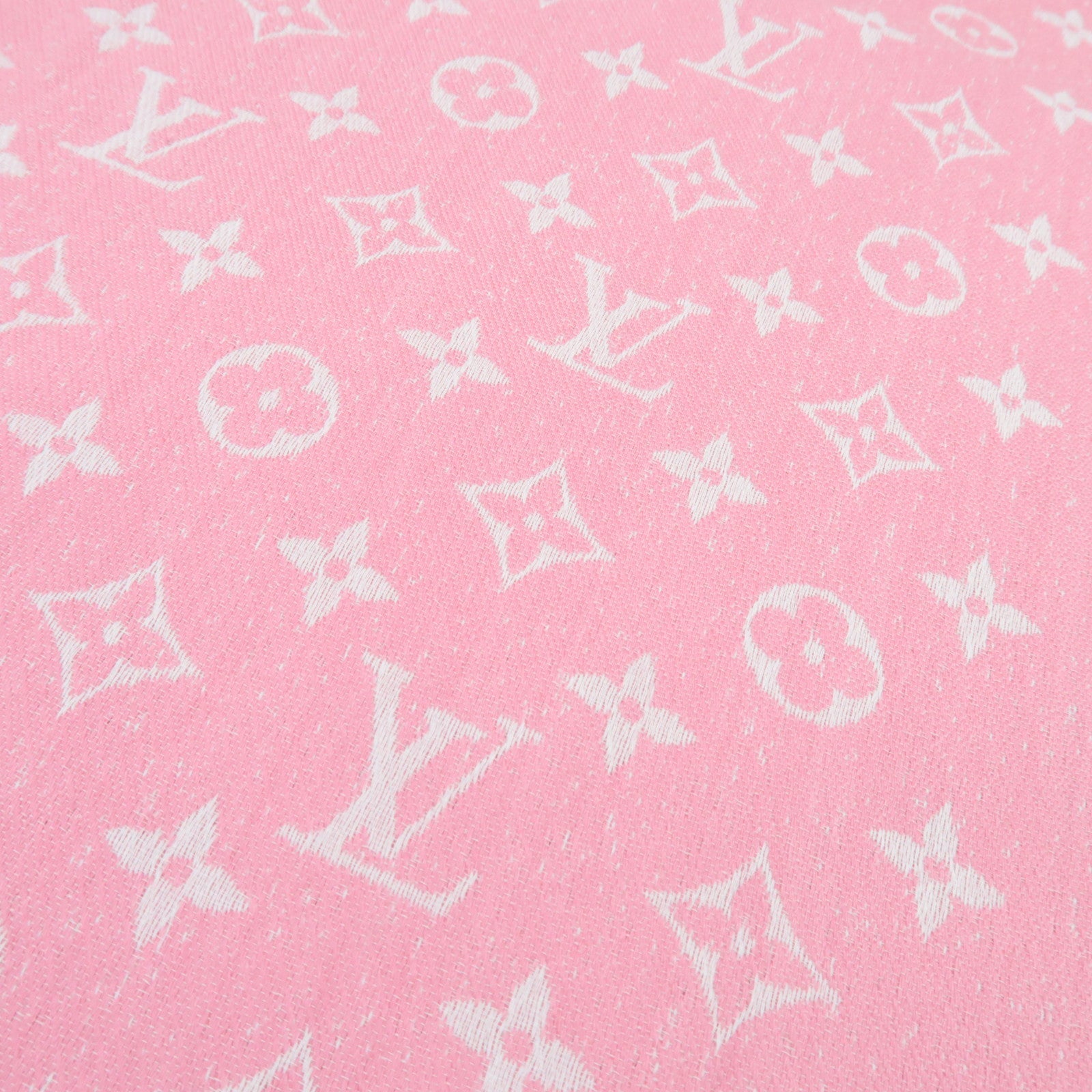 Louis Vuitton Shawl My Daily Denim Scarf 50% Cotton 35% Wool 15% Silk Rose M78182 CC5202