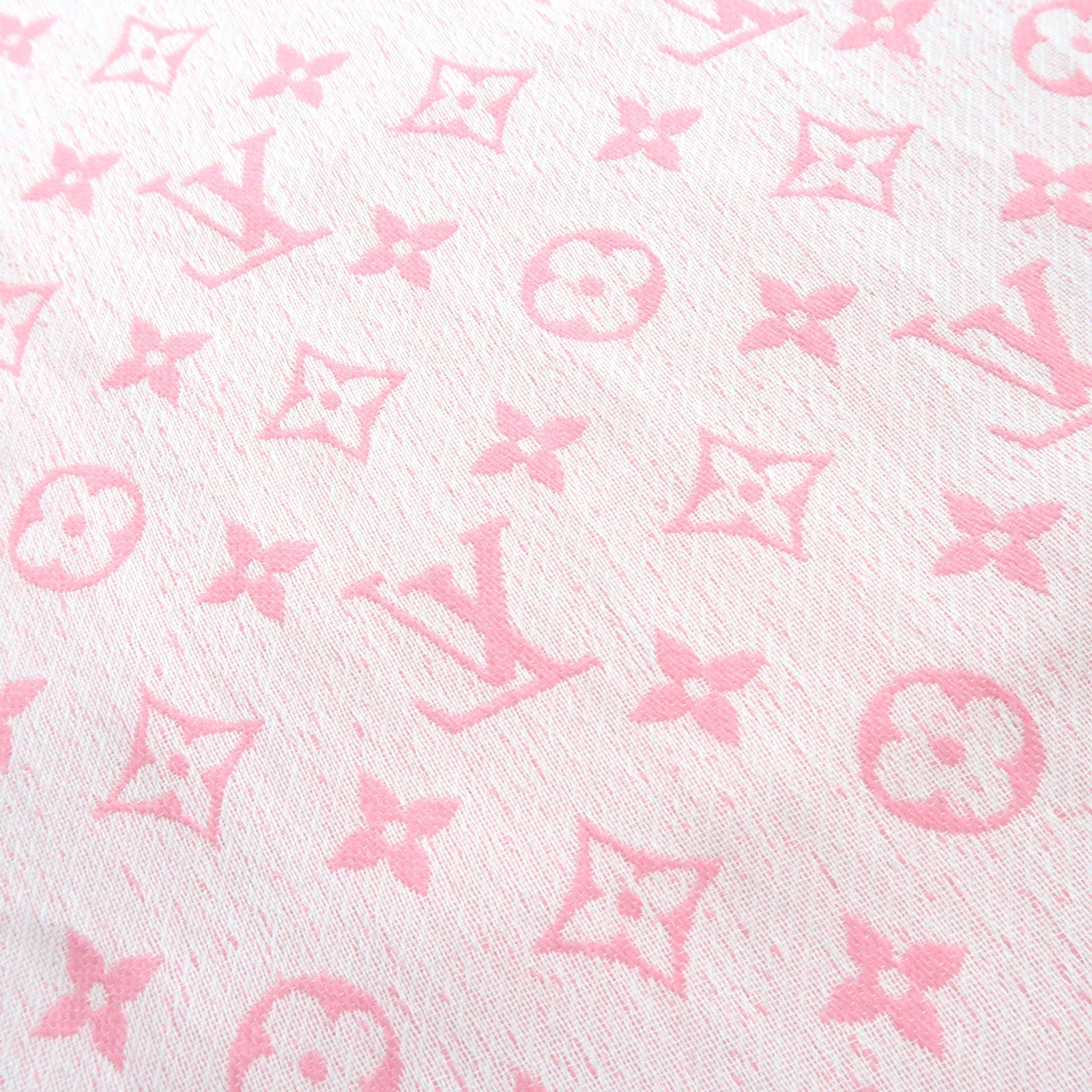 Louis Vuitton Shawl My Daily Denim Scarf 50% Cotton 35% Wool 15% Silk Rose M78182 CC5202