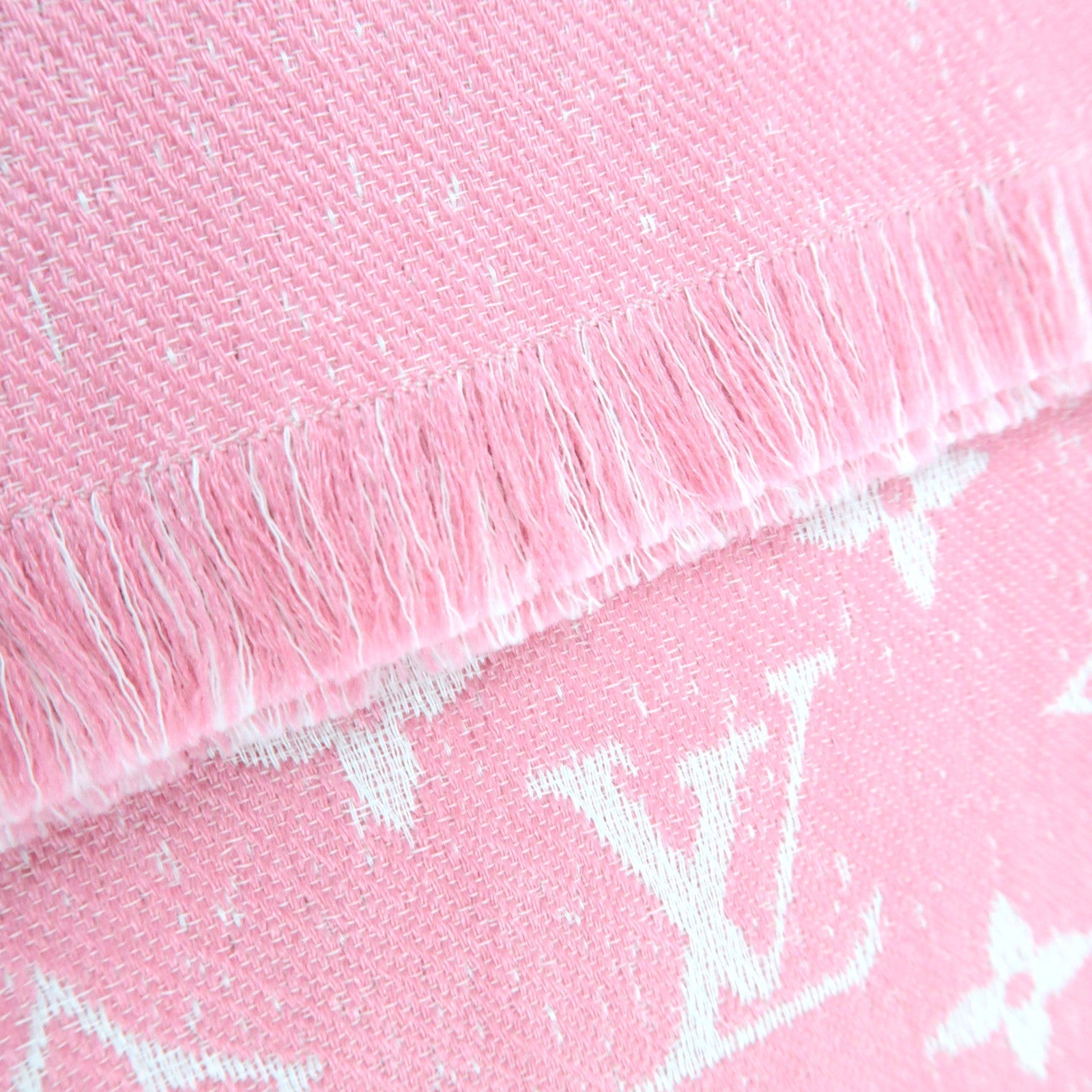 Louis Vuitton Shawl My Daily Denim Scarf 50% Cotton 35% Wool 15% Silk Rose M78182 CC5202