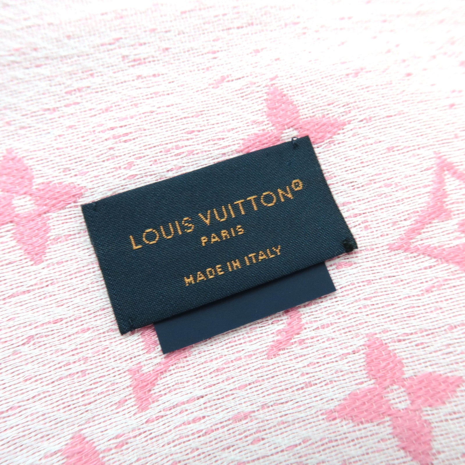 Louis Vuitton Shawl My Daily Denim Scarf 50% Cotton 35% Wool 15% Silk Rose M78182 CC5202