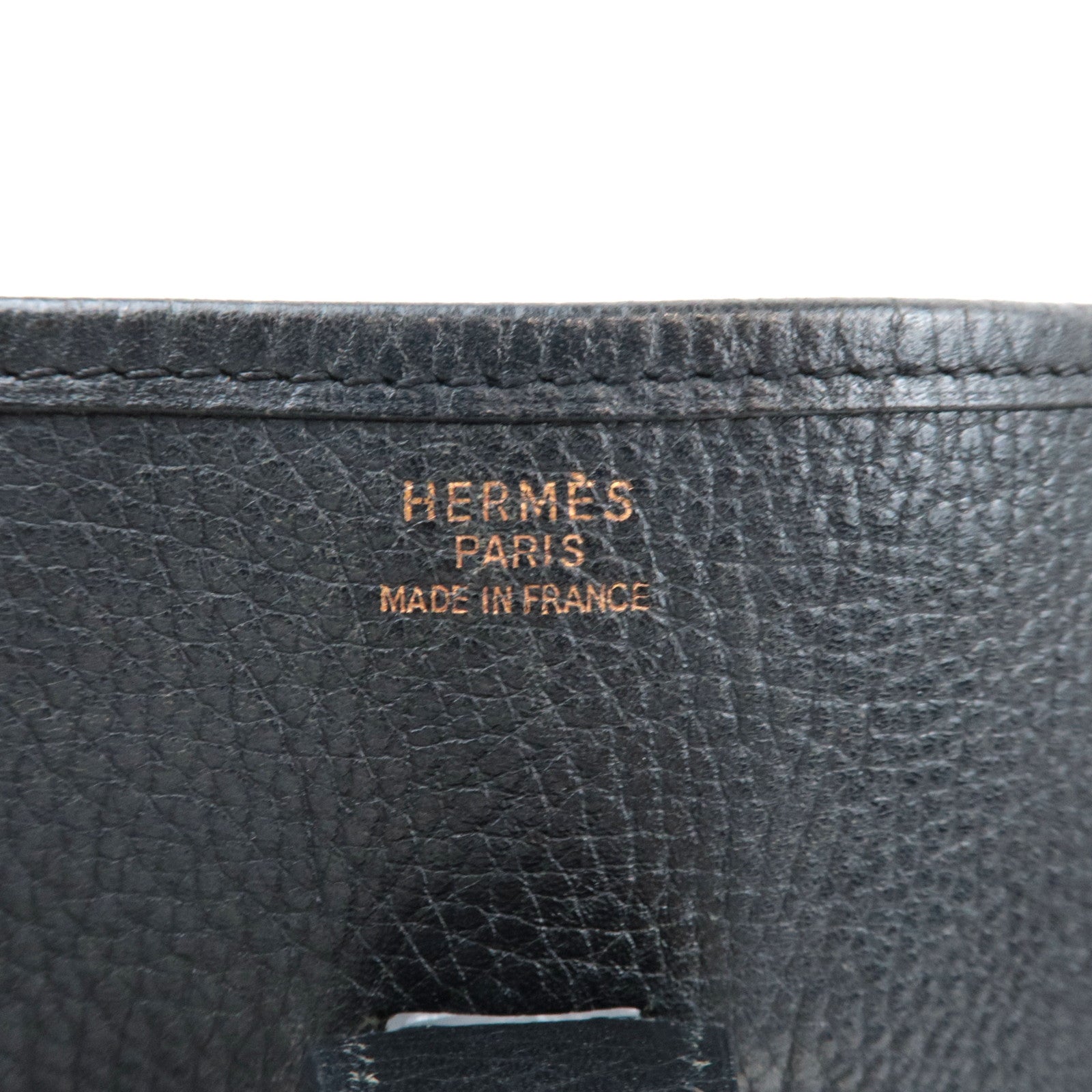 HERMES Evelyn 1 GM Shoulder Bag Ardennes Black Gold HDW *Box, Dust bag