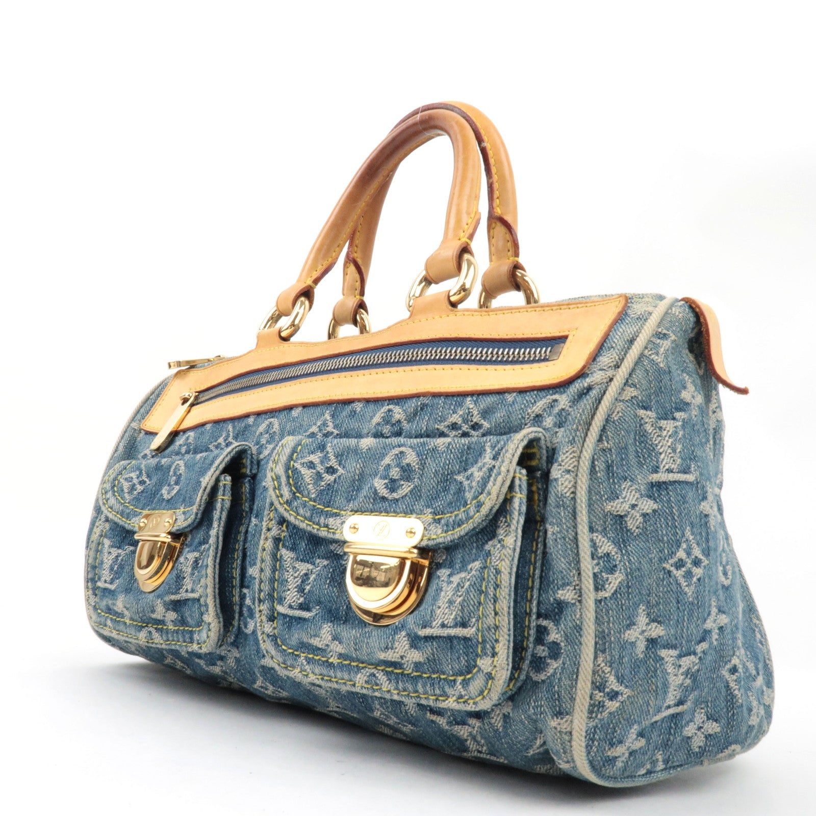 Louis Vuitton Monogram Denim Neo Speedy Hand Bag Blue M95019 SP0066