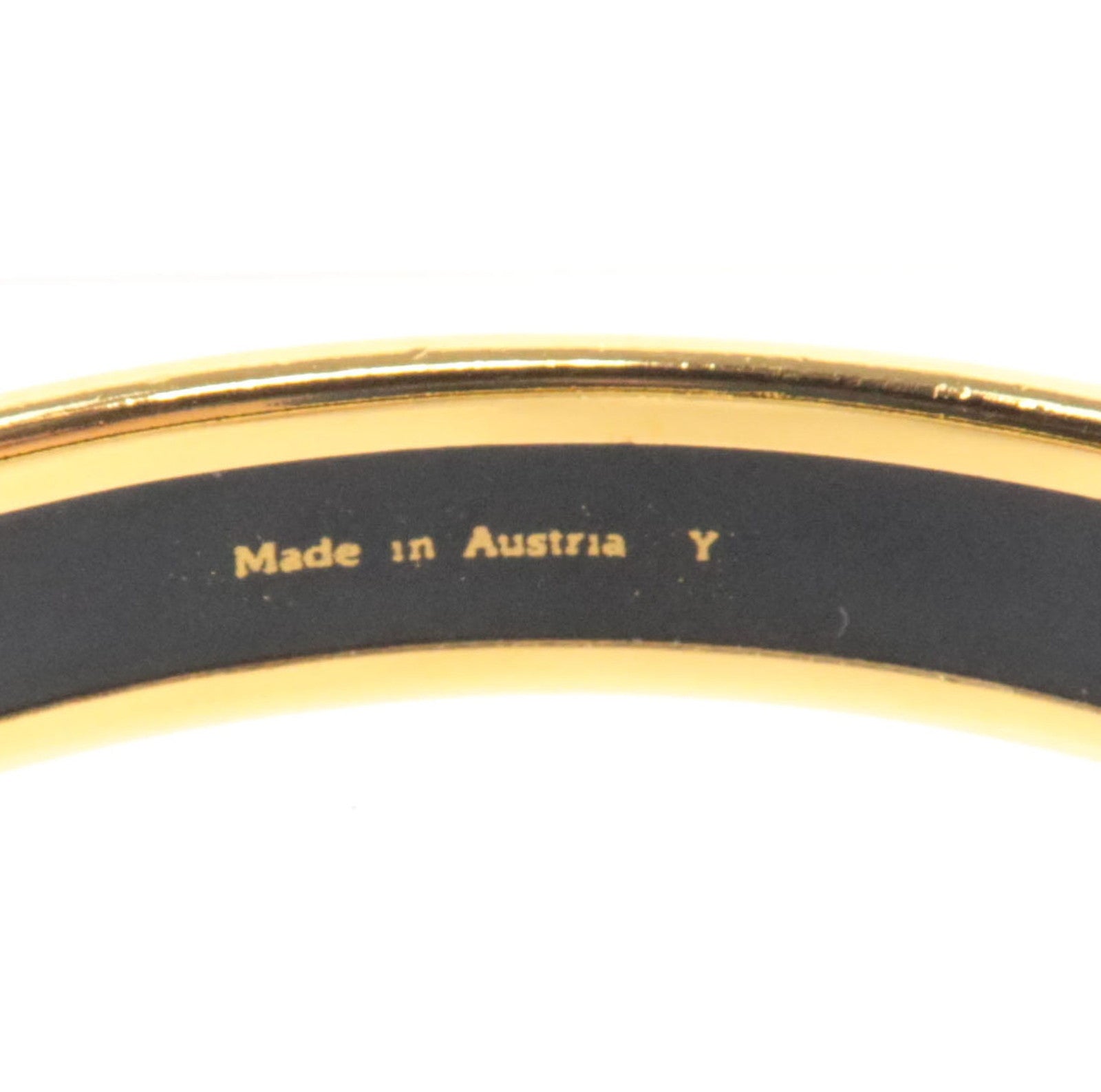 HERMES Email PM Bangle Bracelet Metal Black *Box