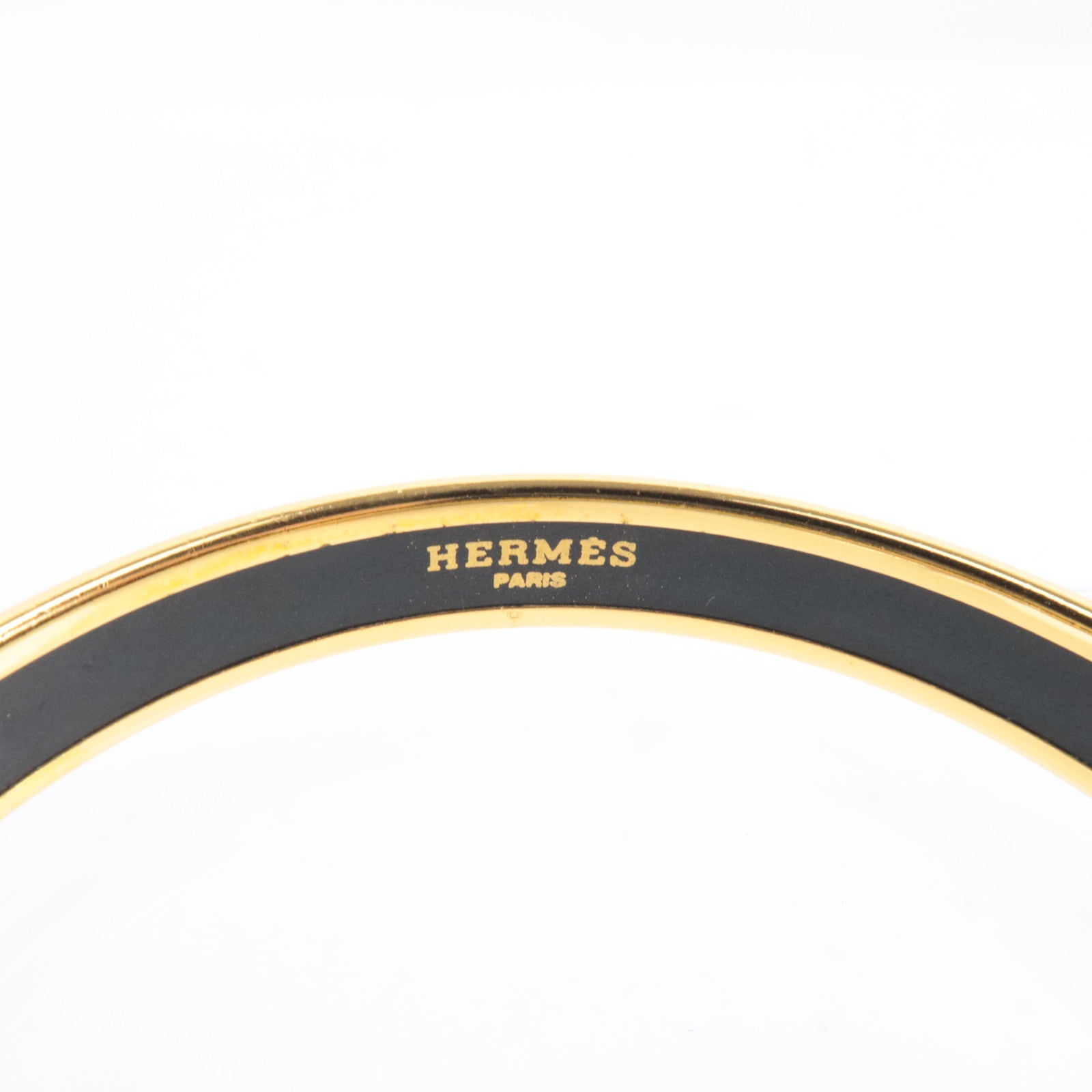 HERMES Email PM Bangle Bracelet Metal Black *Box