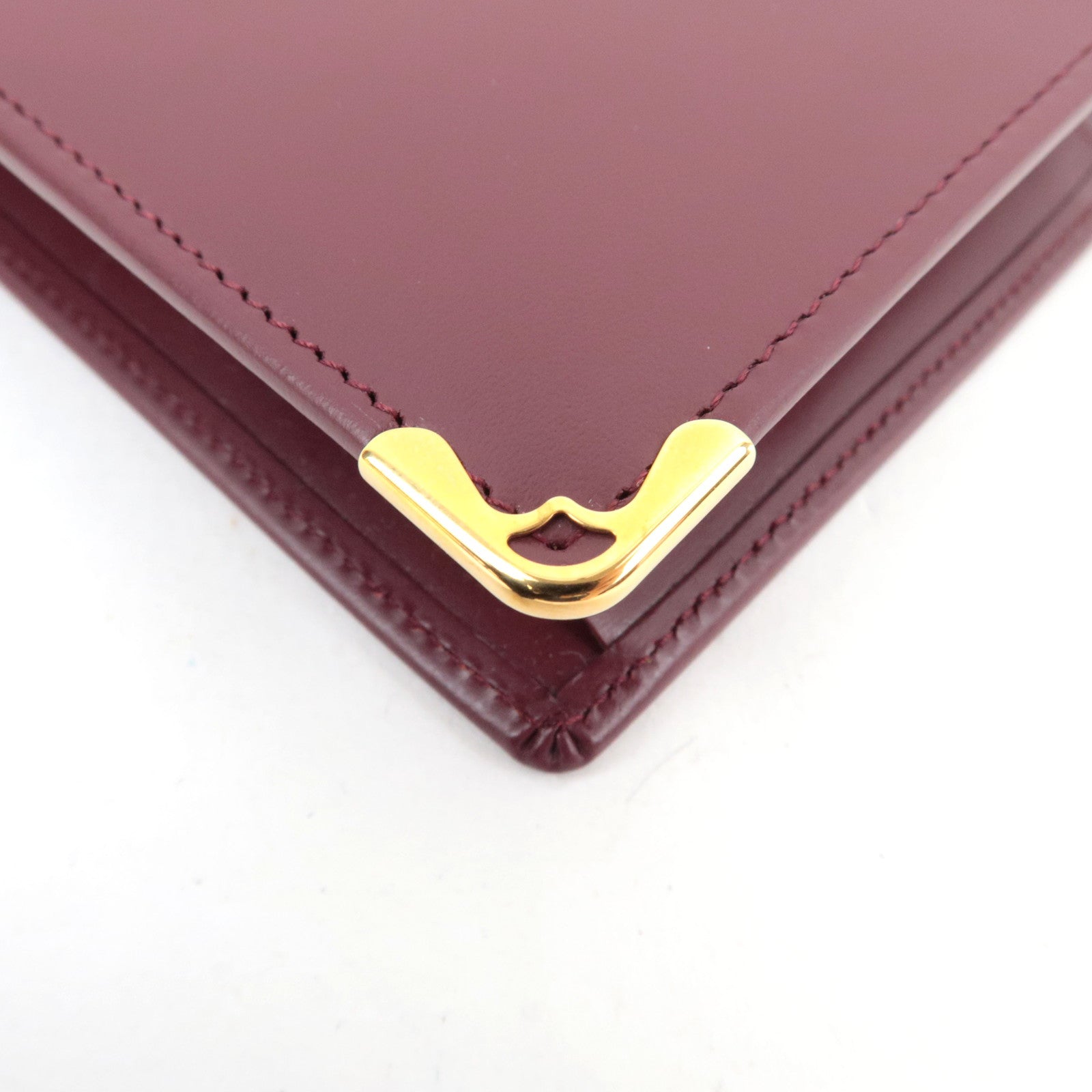 Cartier Must Line Bi-Fold Wallet Leather Bordeaux *Box