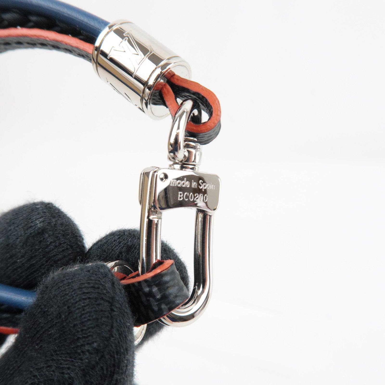 Louis Vuitton Damier Graphite Bracelet LV Treble Bracelet Leather Black Grey M6423E BC0290 *Box, Dust bag