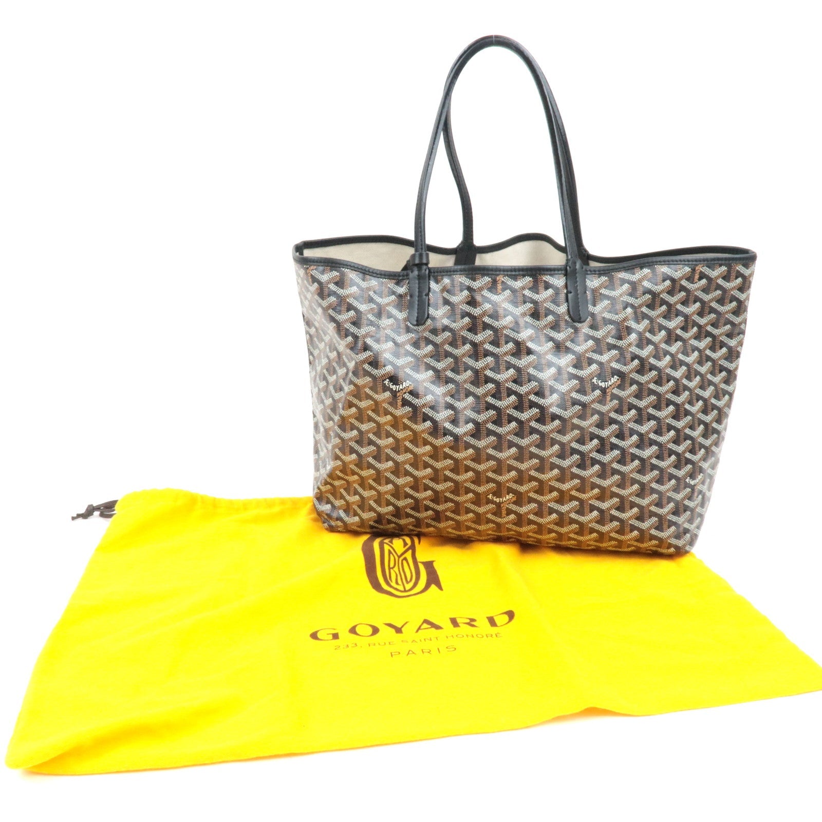 GOYARD Saint Louis PM Tote Bag PVC Leather Black *Dust bag, Pouch