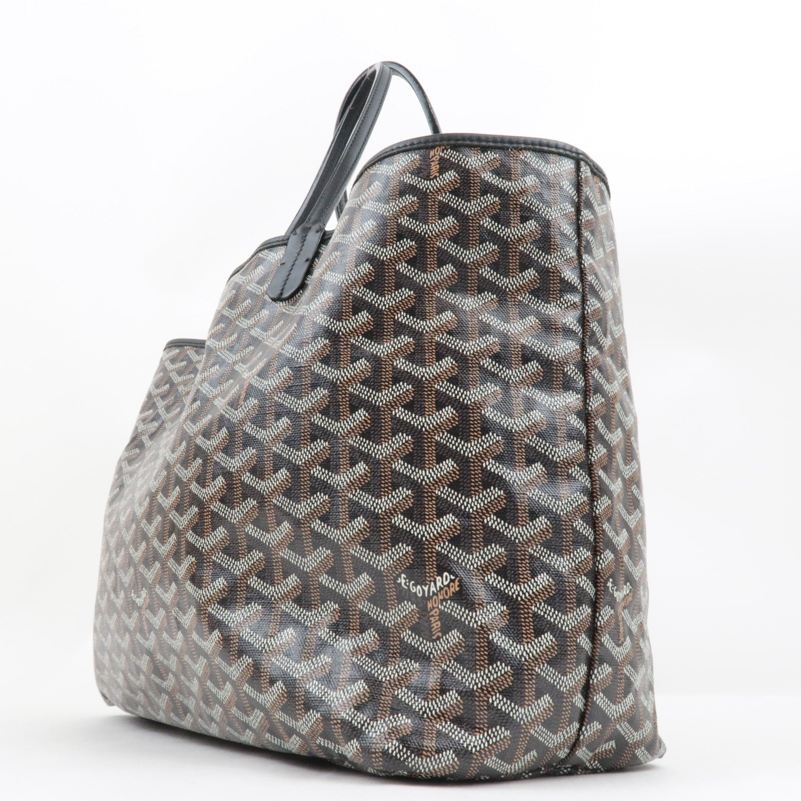 GOYARD Saint Louis PM Tote Bag PVC Leather Black *Dust bag, Pouch