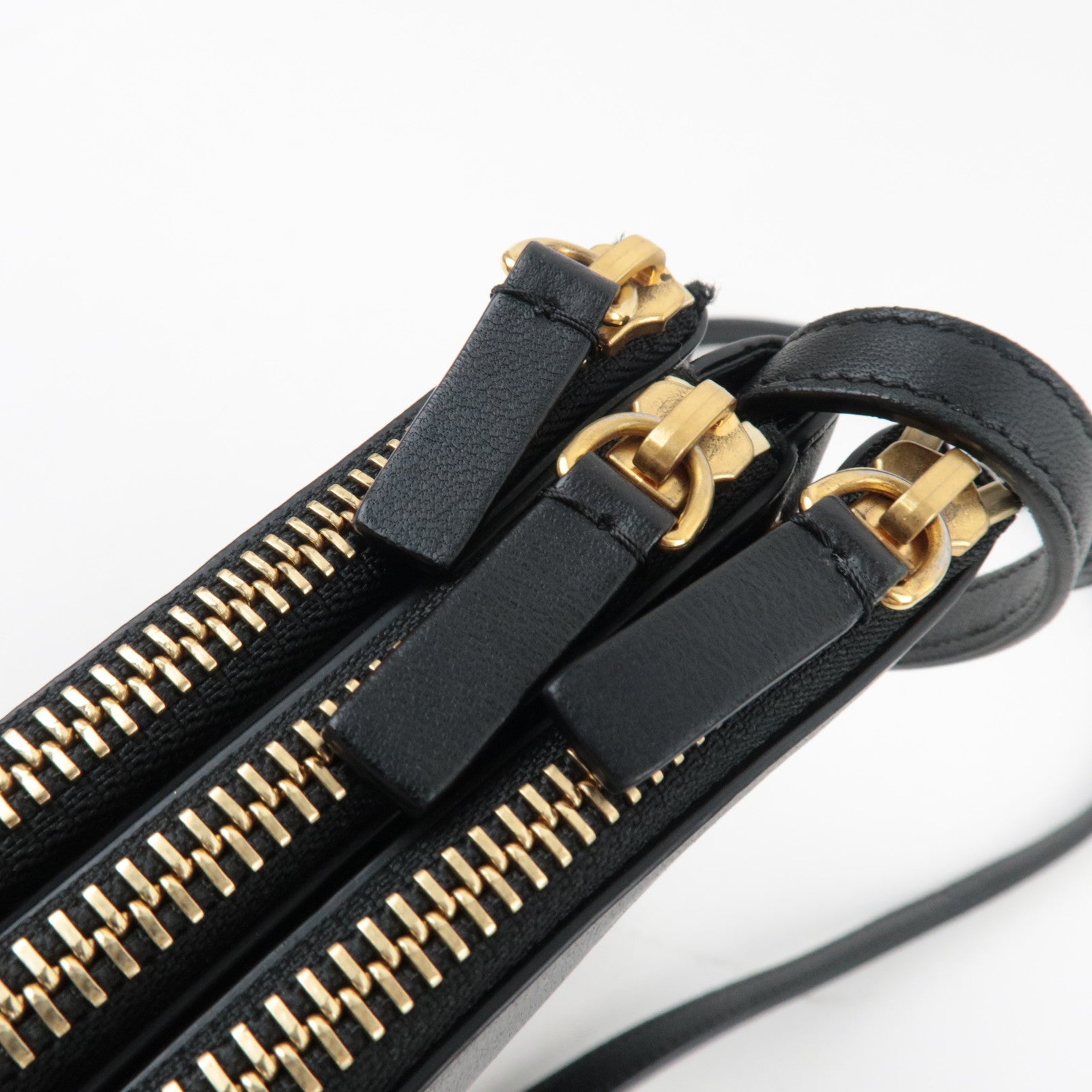 CELINE Trio Large Shoulder Bag Leather Black *Dust bag