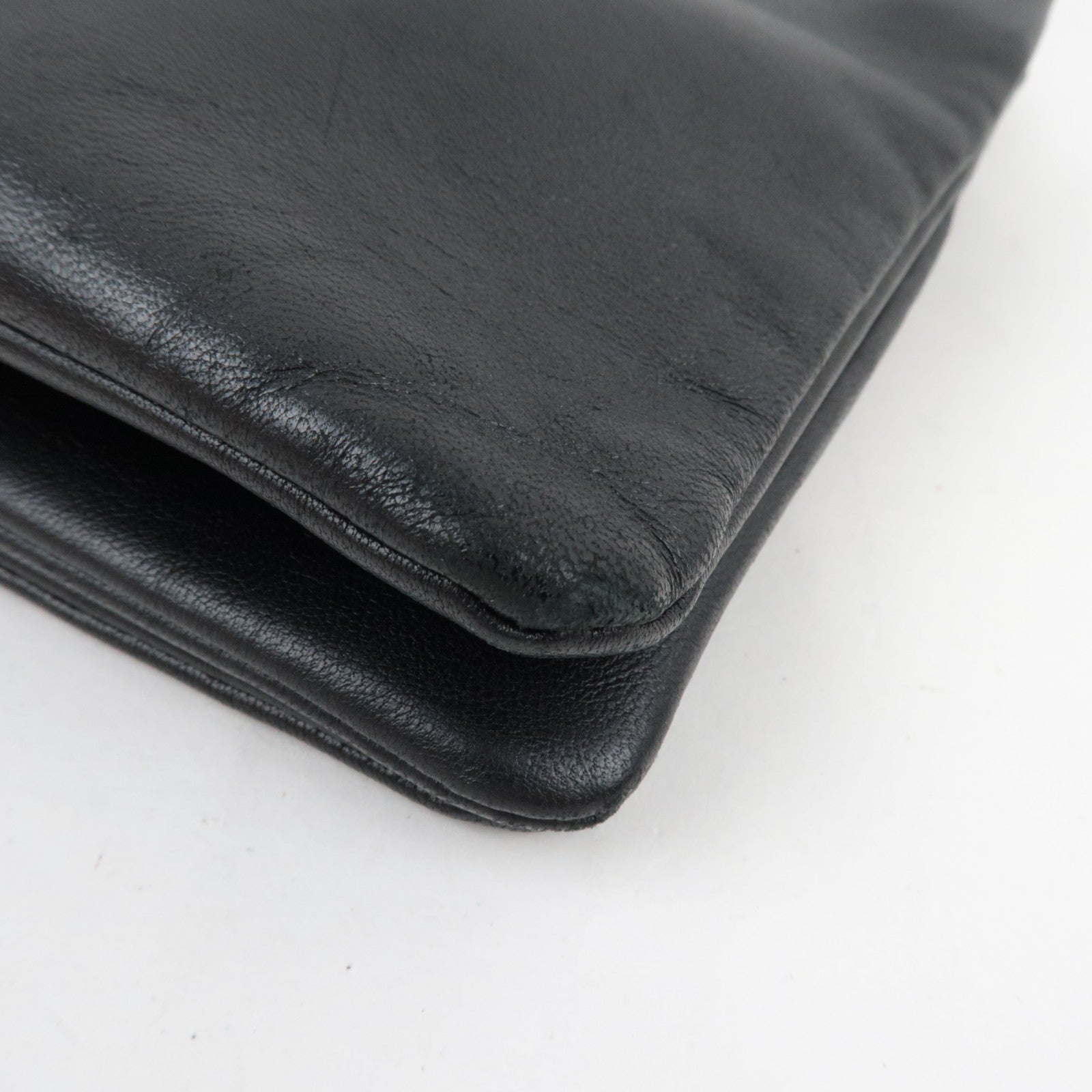 CELINE Trio Large Shoulder Bag Leather Black *Dust bag