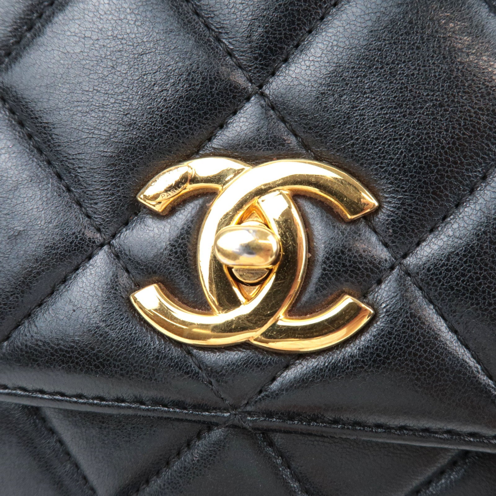 CHANEL Trendy CC Matelasse Chain Shoulder Bag Leather Black Gold HDW 24697567