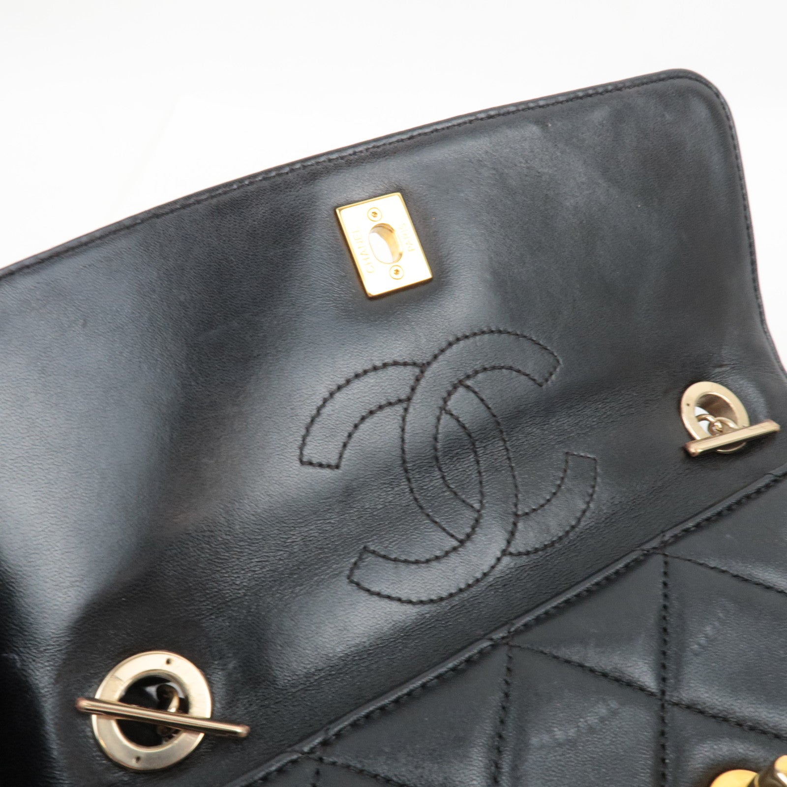 CHANEL Trendy CC Matelasse Chain Shoulder Bag Leather Black Gold HDW 24697567