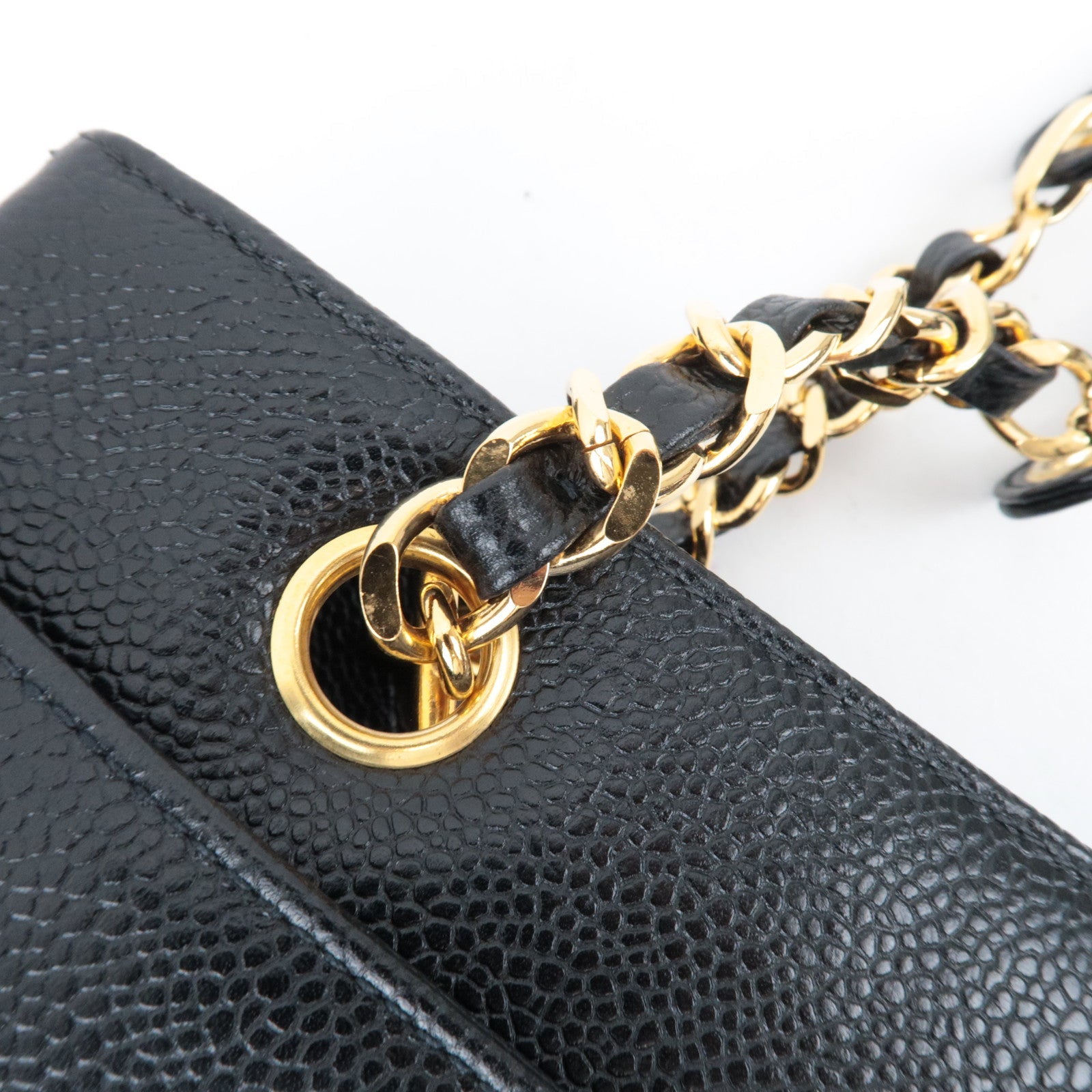 CHANEL Coco Mark Chain Tote Bag Caviar Skin Black Gold HDW 2307621 *Dust bag, G card, 3 Pouches