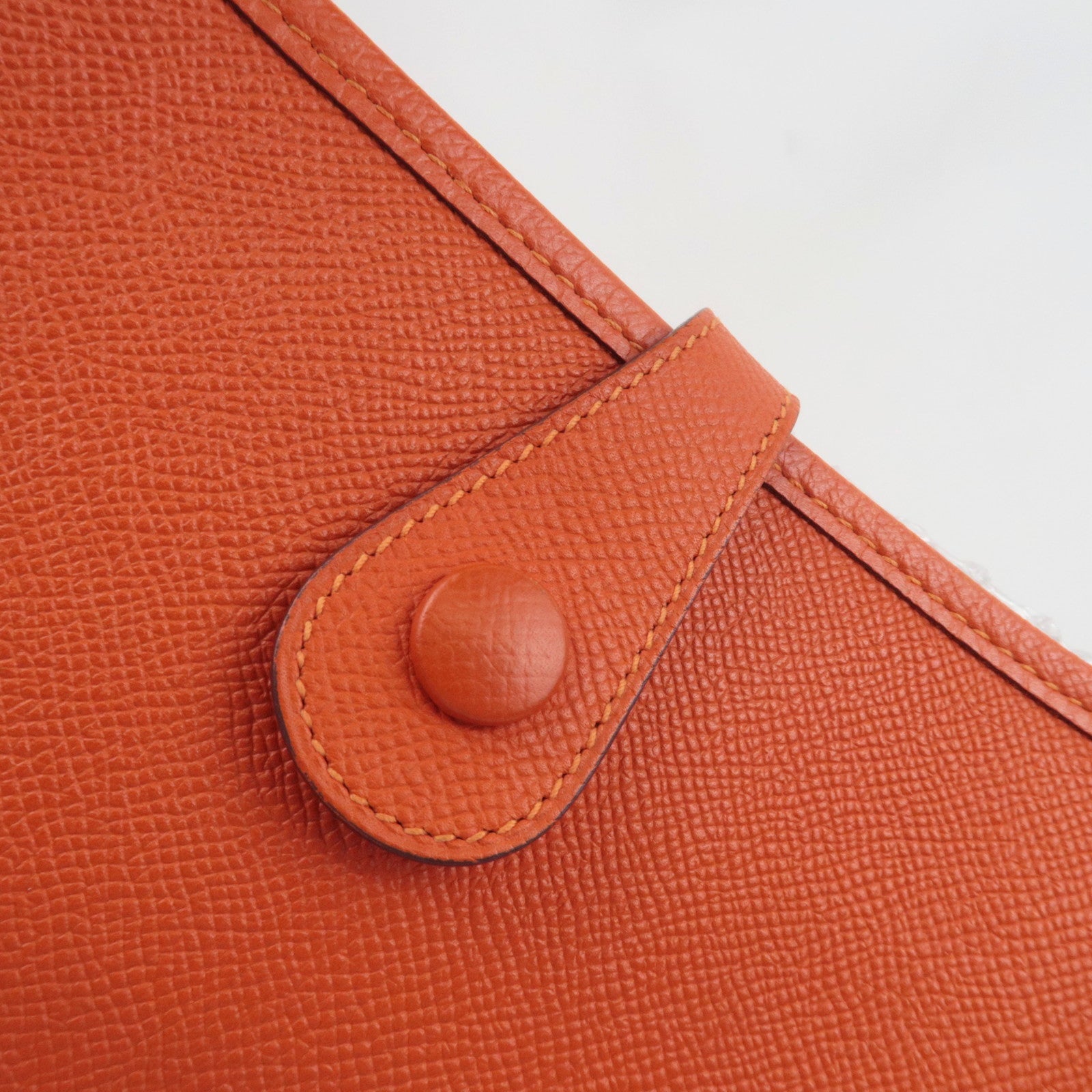 HERMES Evelyn 1 PM Shoulder Bag □O Stamp (2011) Veau Epsom Orange Silver HDW *Dust bag, Strap