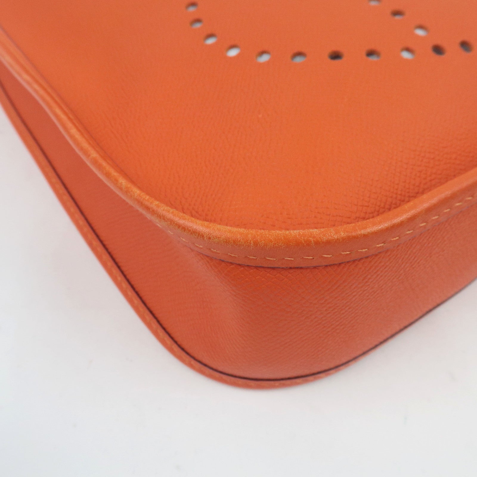 HERMES Evelyn 1 PM Shoulder Bag □O Stamp (2011) Veau Epsom Orange Silver HDW *Dust bag, Strap