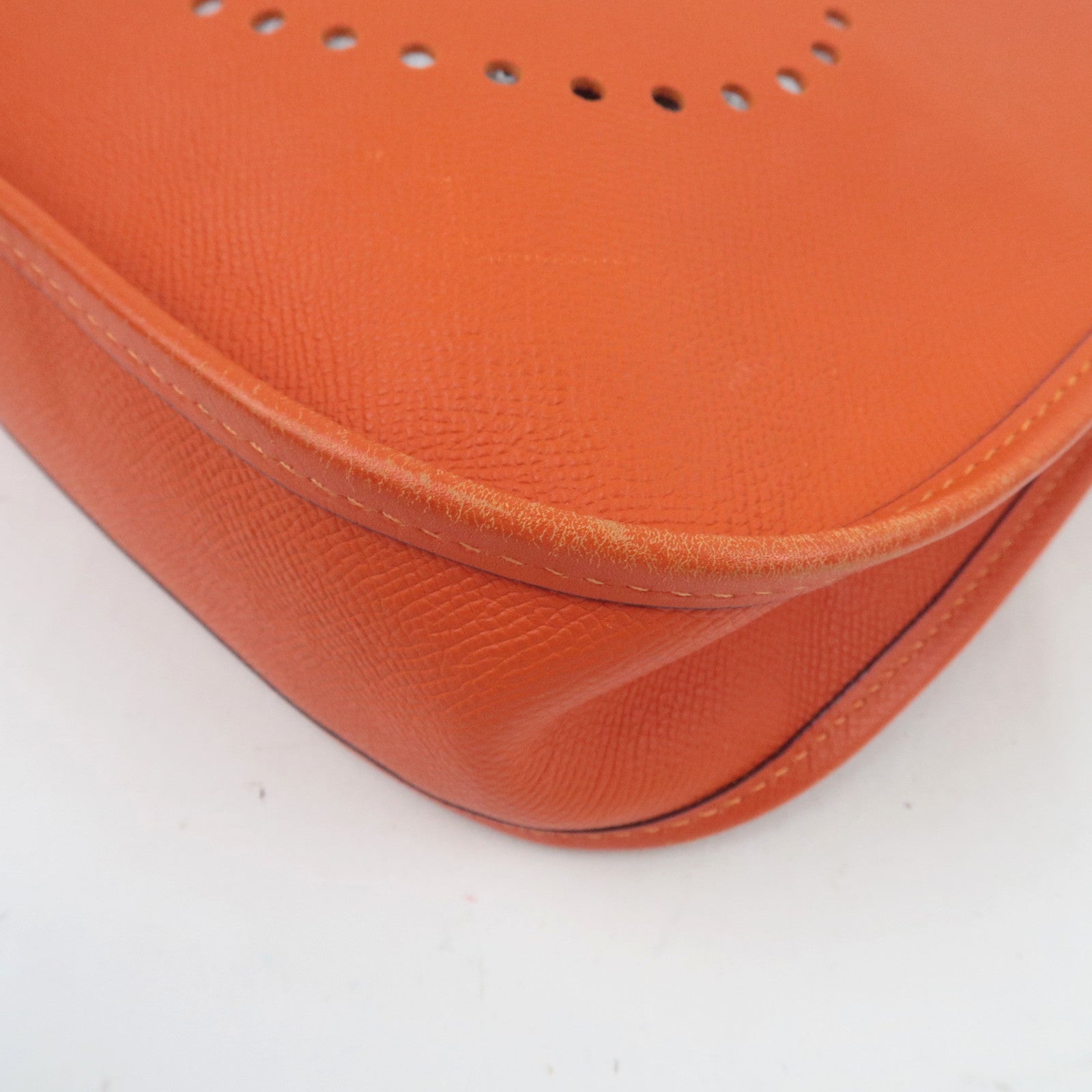 HERMES Evelyn 1 PM Shoulder Bag □O Stamp (2011) Veau Epsom Orange Silver HDW *Dust bag, Strap