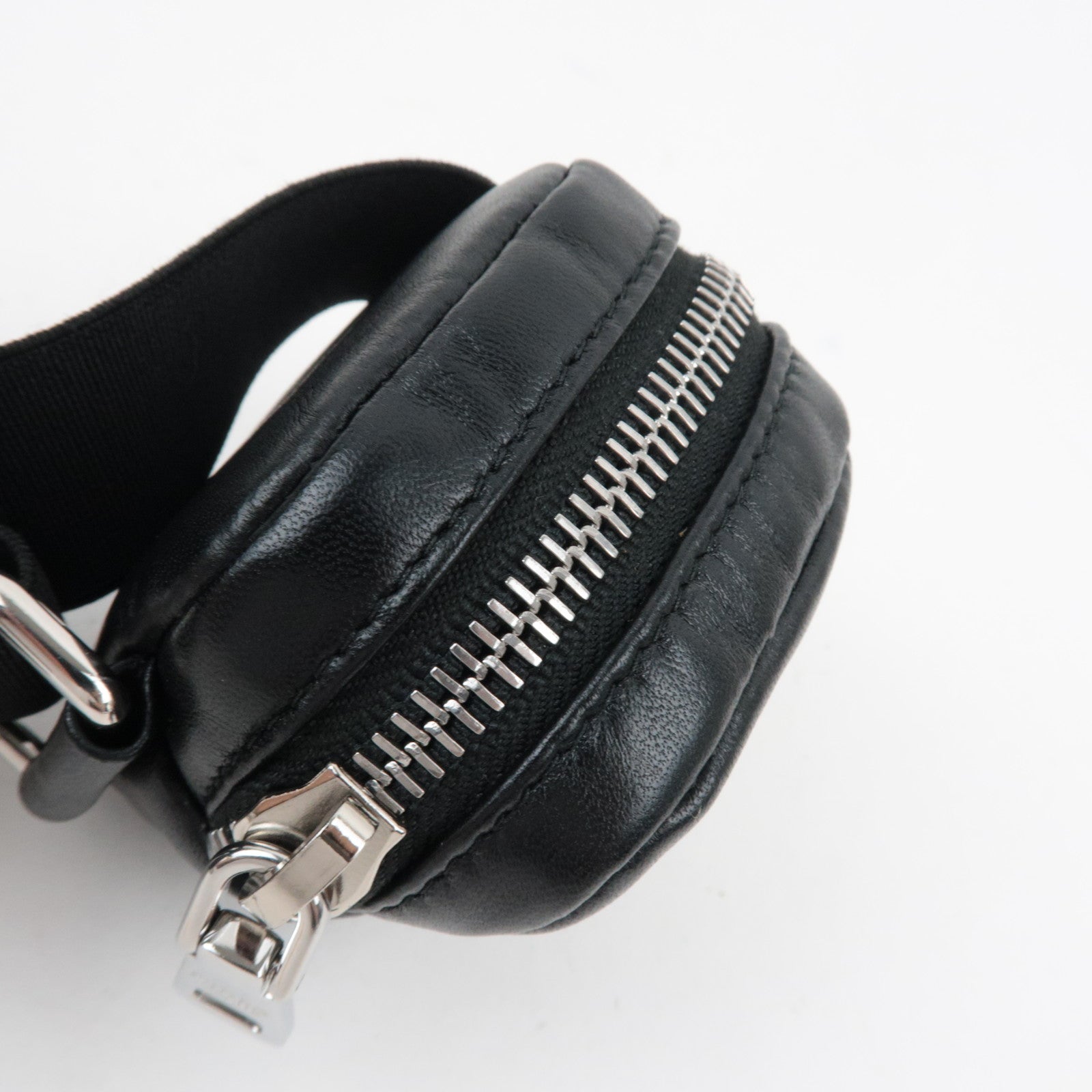 PRADA Mini Pouch Leather Black 1TT137 *Box, G card