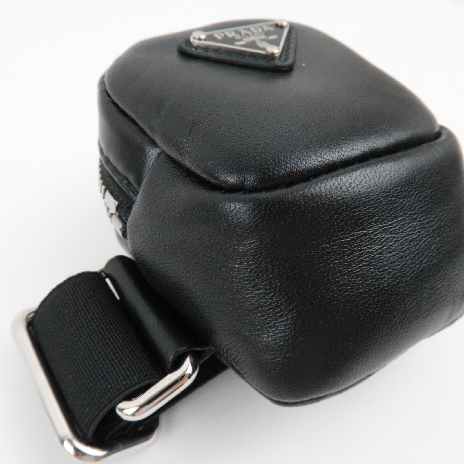 PRADA Mini Pouch Leather Black 1TT137 *Box, G card