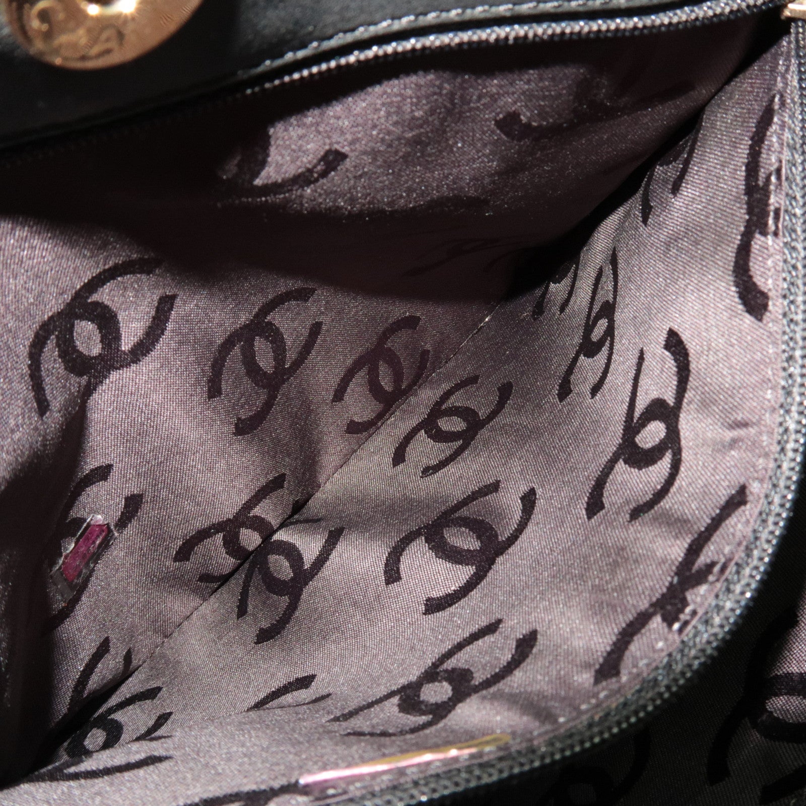 CHANEL Wild Stitch Tote Bag Leather Black Gold HDW A18126 7689339 *G card