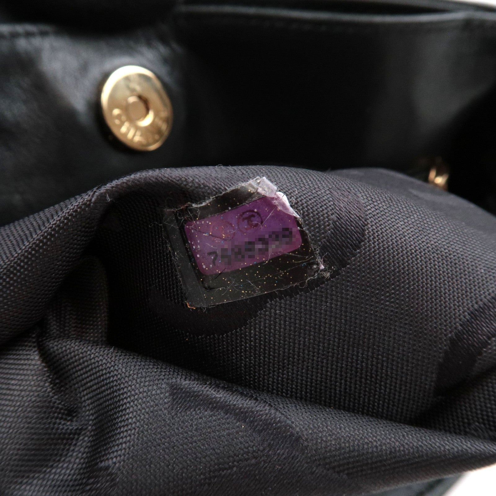 CHANEL Wild Stitch Tote Bag Leather Black Gold HDW A18126 7689339 *G card