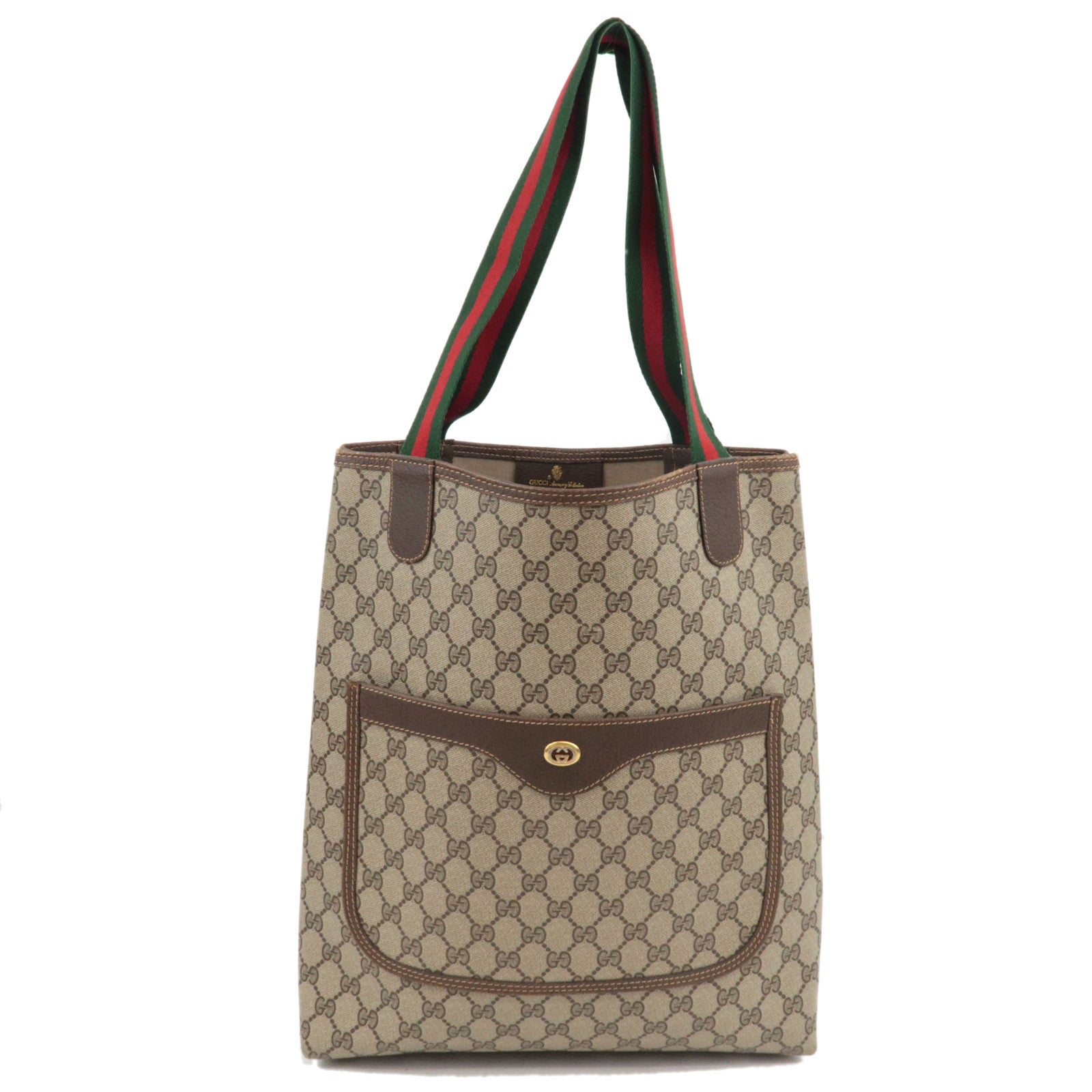 GUCCI Old GUCCI Sherry Tote Bag GG Plus Beige Brown 40.02.00377709
