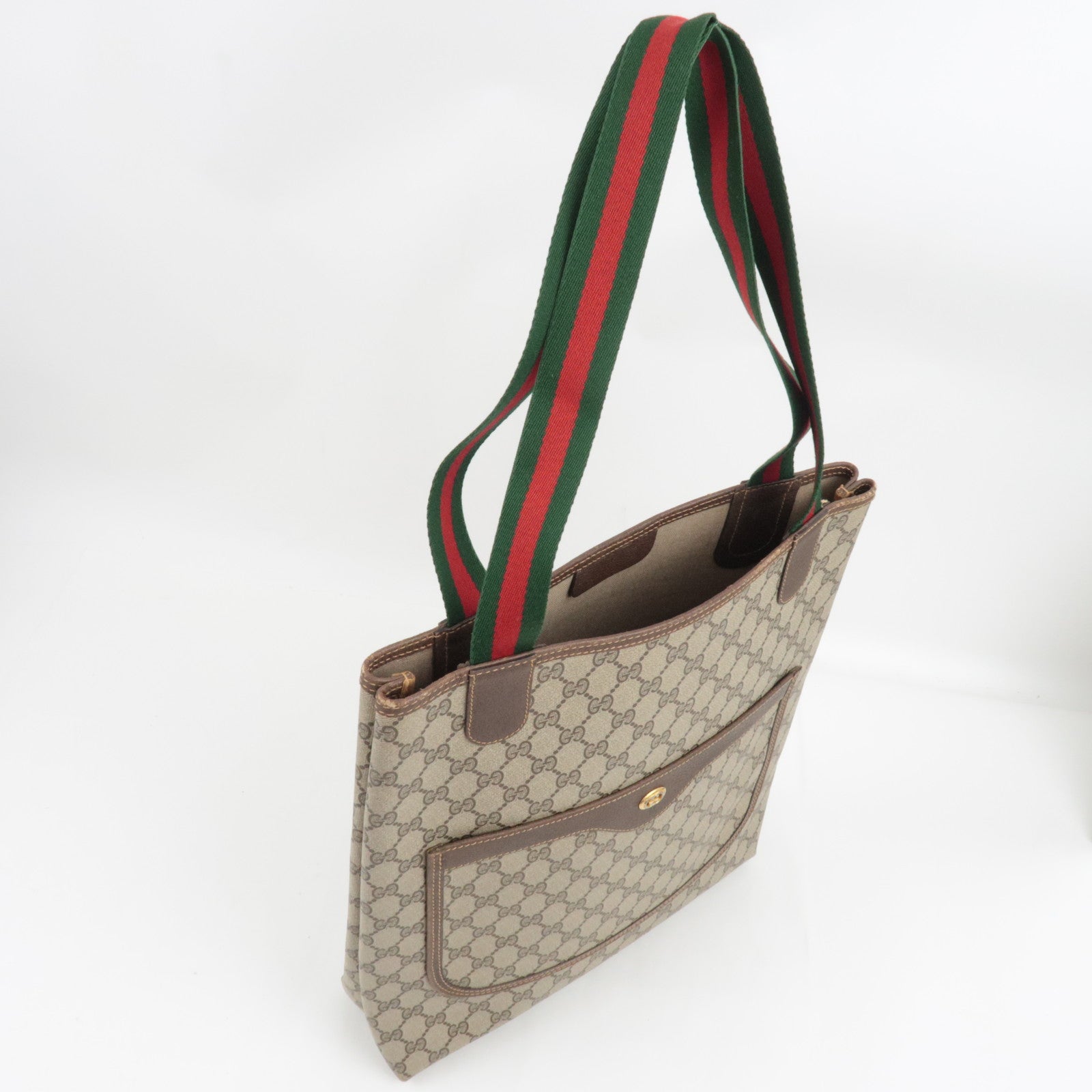 GUCCI Old GUCCI Sherry Tote Bag GG Plus Beige Brown 40.02.003