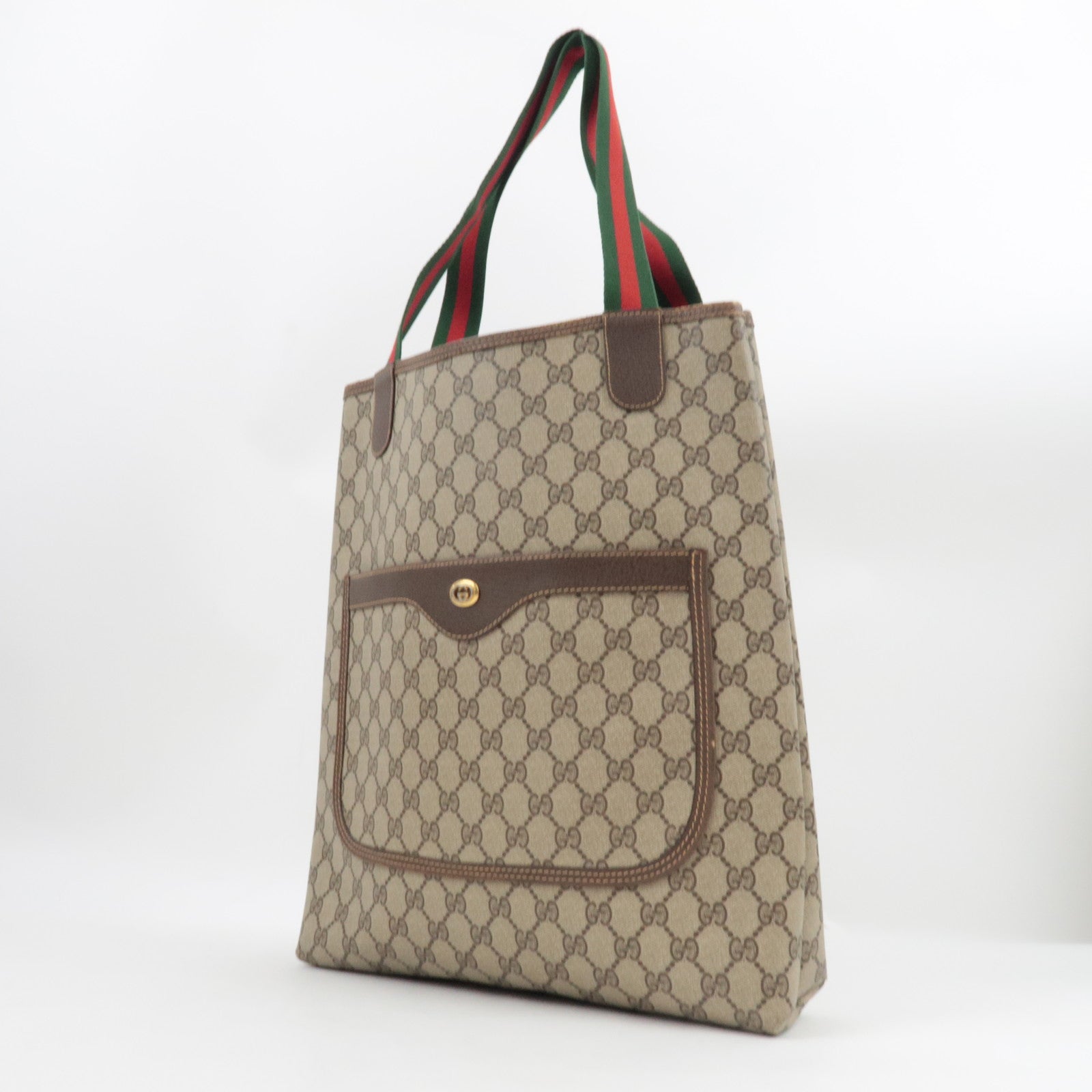 GUCCI Old GUCCI Sherry Tote Bag GG Plus Beige Brown 40.02.003