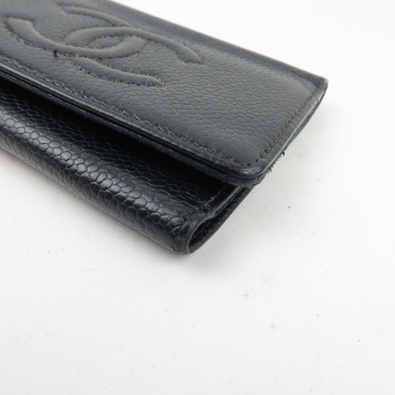 CHANEL 6 Rings Key Case Caviar Skin Black 9186834 *Box, G card