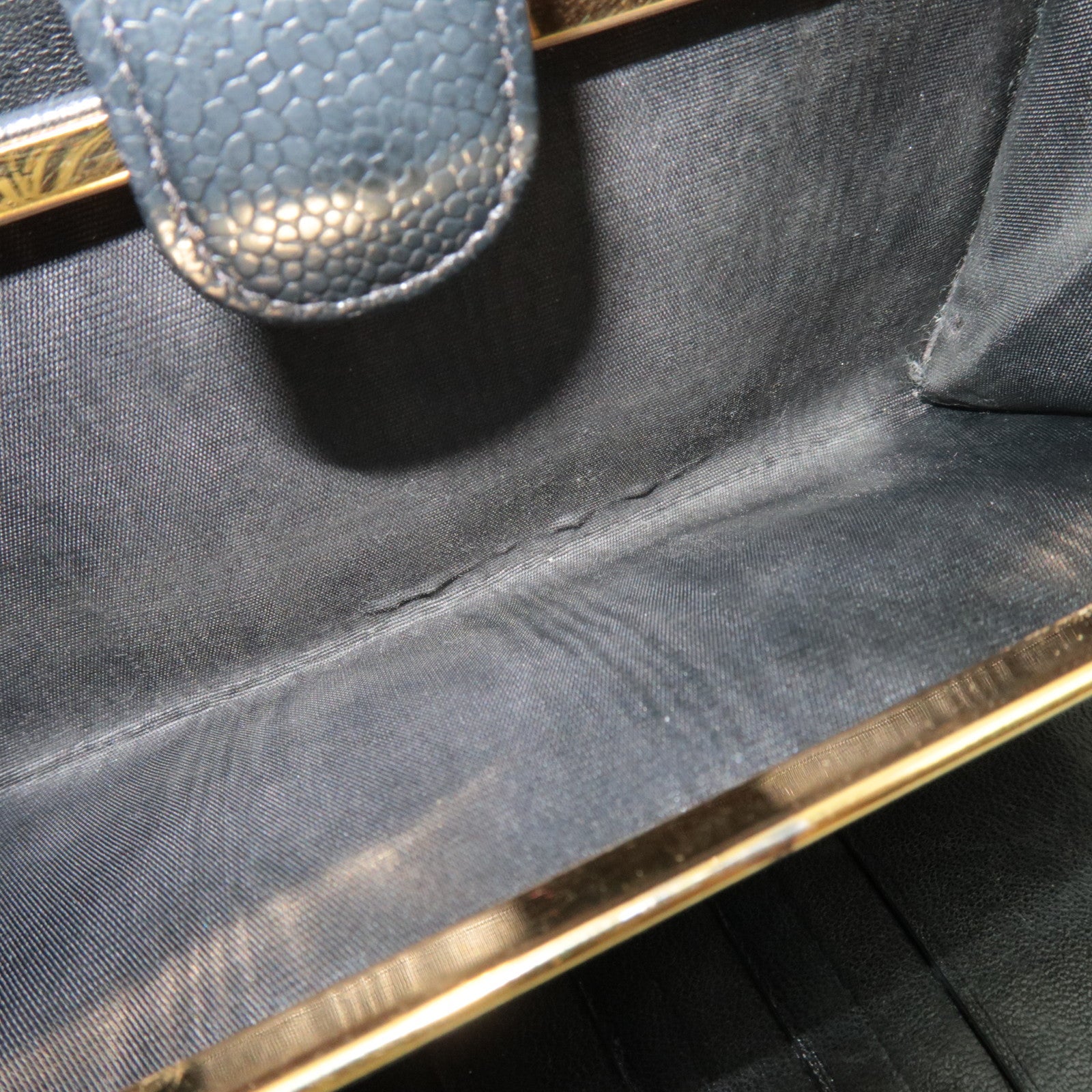 CHANEL Coco Mark Bi-fold Long Wallet Caviar Skin Black 9190979 *Box, G card