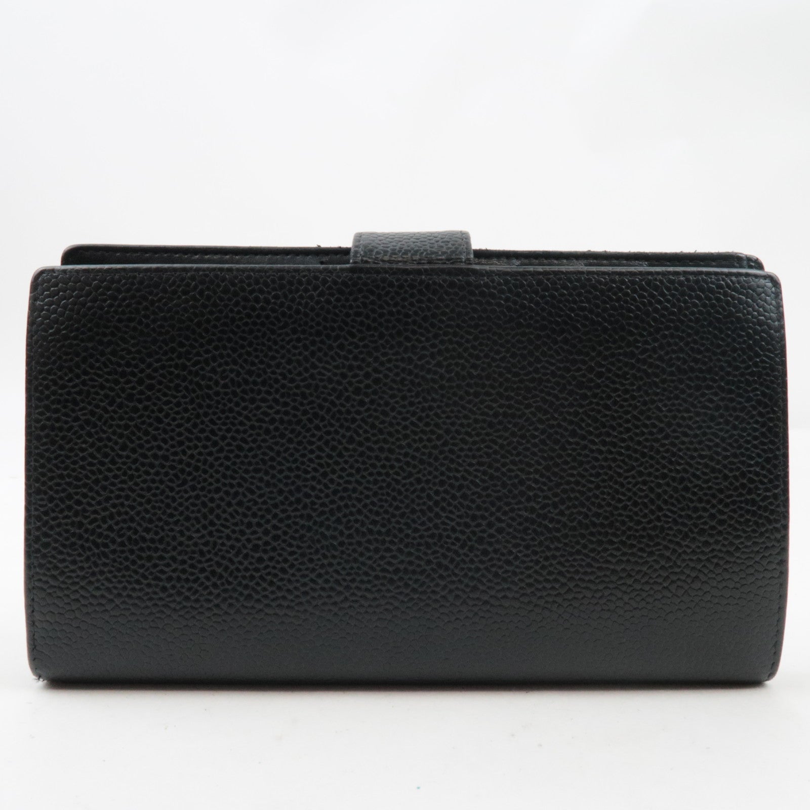 CHANEL Coco Mark Bi-fold Long Wallet Caviar Skin Black 9190979 *Box, G card