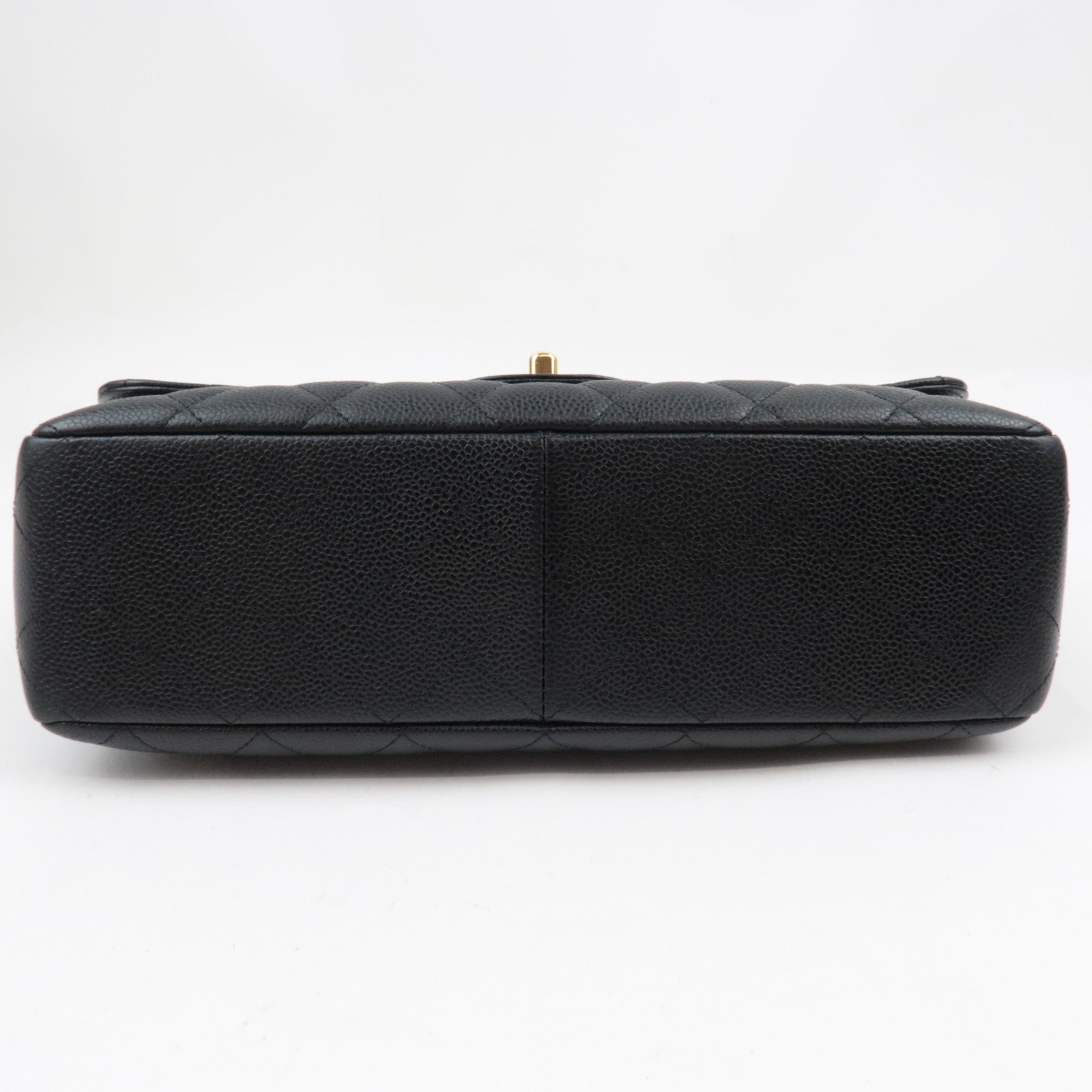 CHANEL Jumbo Matelasse 30 Single Flap Shoulder Bag Caviar Skin Black Gold HDW 13584309