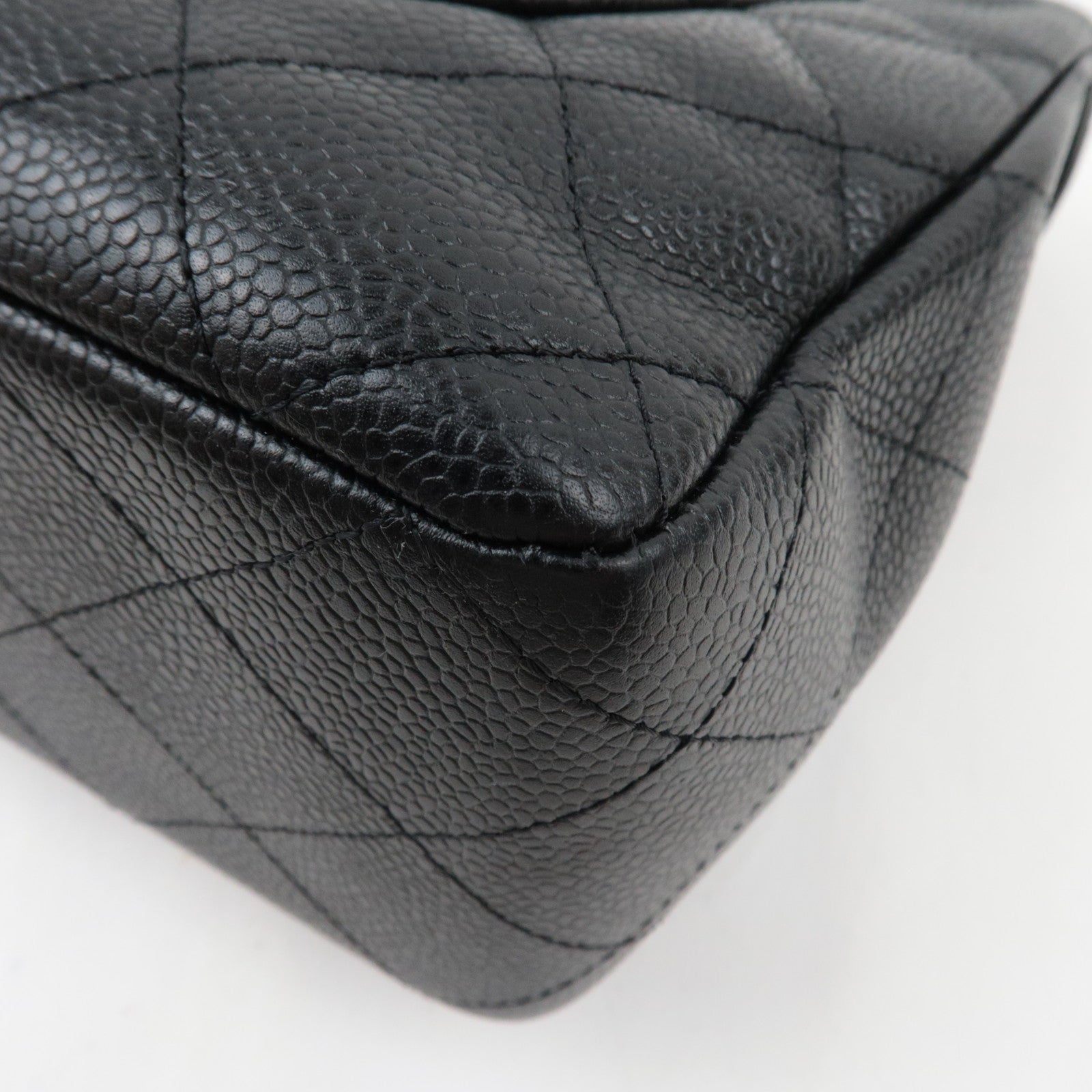 CHANEL Jumbo Matelasse 30 Single Flap Shoulder Bag Caviar Skin Black Gold HDW 13584309