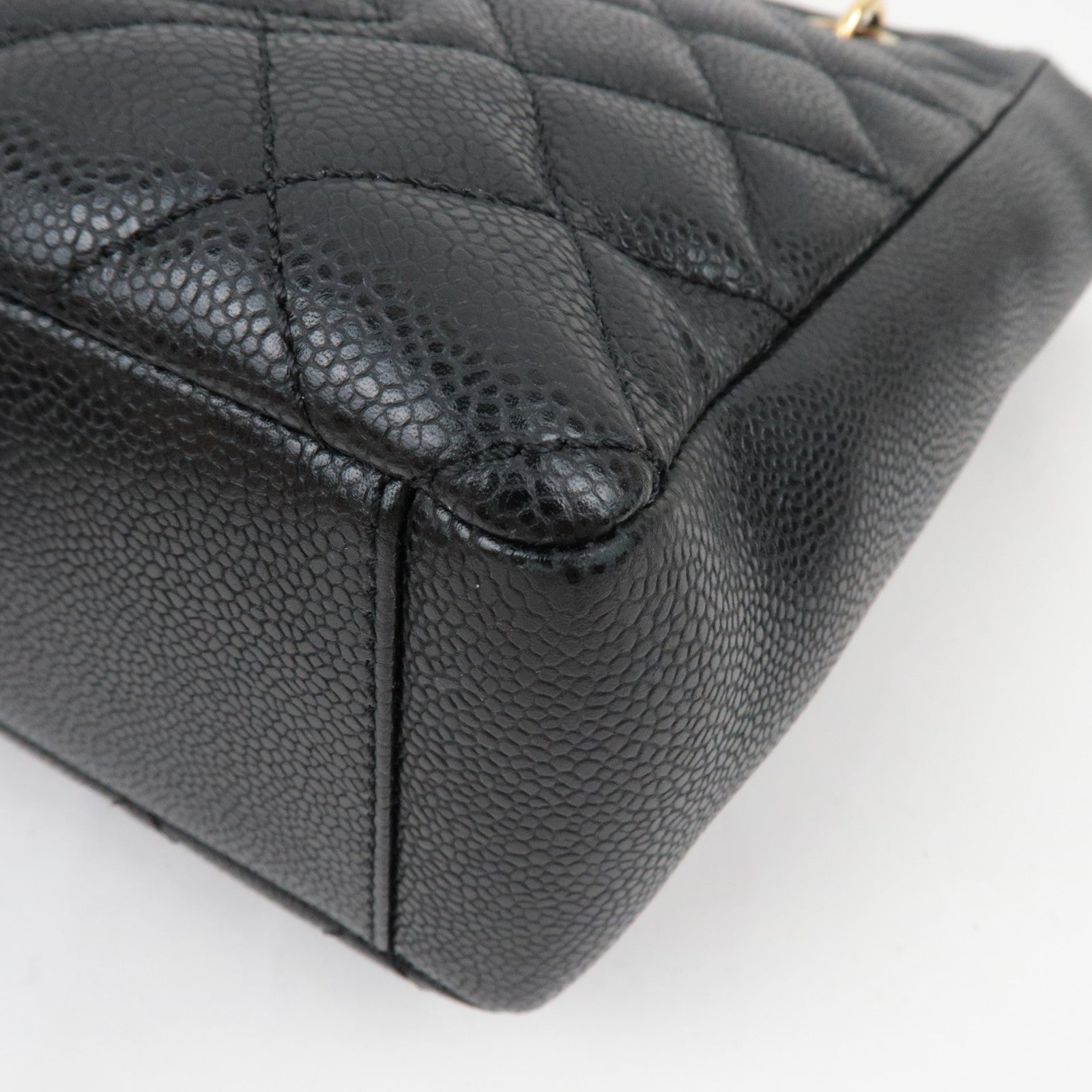 CHANEL Matelasse PST Tote Bag Caviar Skin Black Gold HDW A20994 13371723 *Dust bag, G card