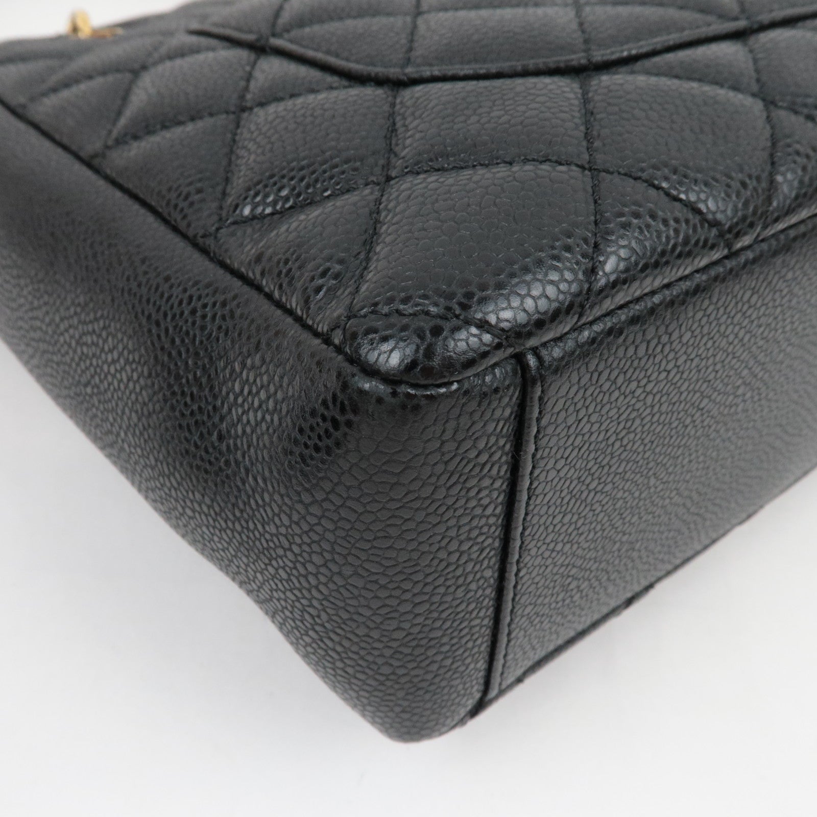 CHANEL Matelasse PST Tote Bag Caviar Skin Black Gold HDW A20994 13371723 *Dust bag, G card
